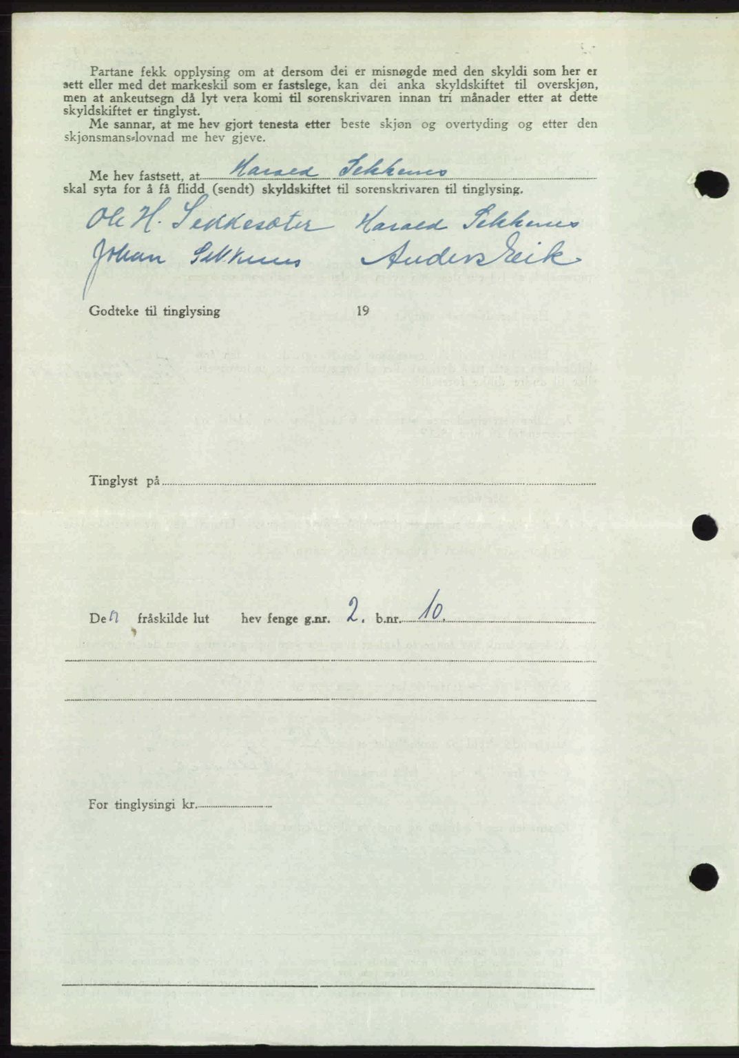 Romsdal sorenskriveri, AV/SAT-A-4149/1/2/2C: Mortgage book no. A30, 1949-1949, Diary no: : 2464/1949