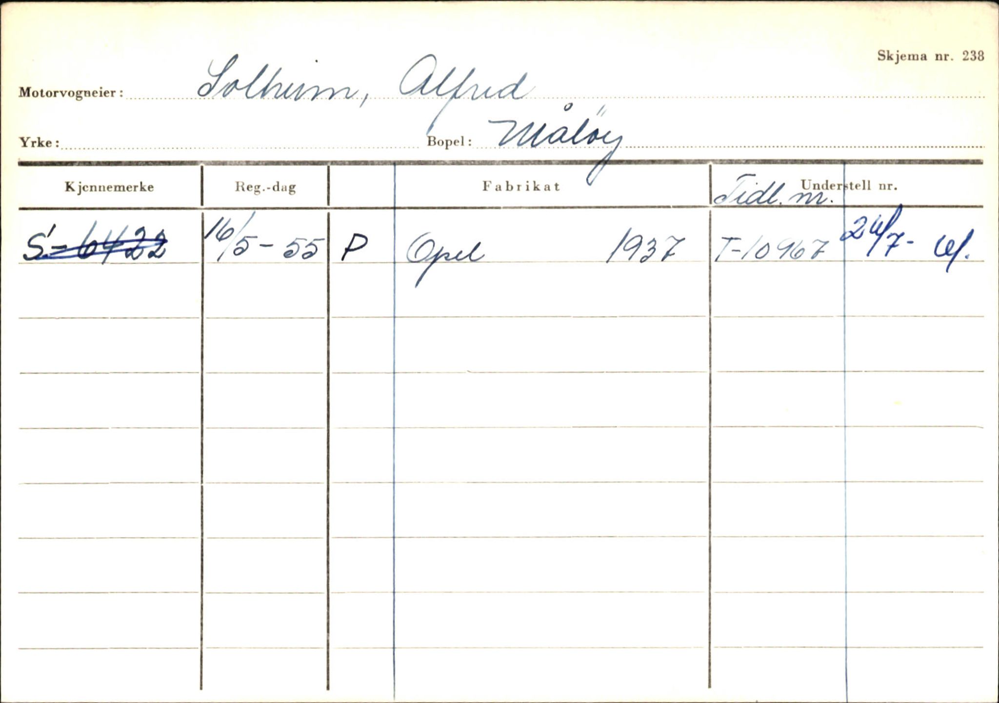 Statens vegvesen, Sogn og Fjordane vegkontor, AV/SAB-A-5301/4/F/L0145: Registerkort Vågsøy S-Å. Årdal I-P, 1945-1975, p. 135