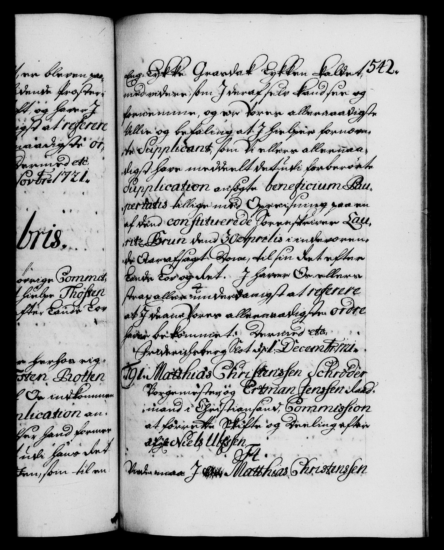 Danske Kanselli 1572-1799, AV/RA-EA-3023/F/Fc/Fca/Fcab/L0021: Norske tegnelser, 1719-1721, p. 542a