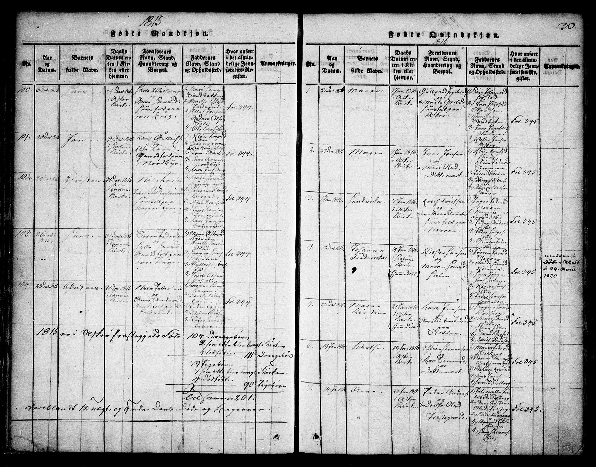 Asker prestekontor Kirkebøker, SAO/A-10256a/F/Fa/L0006: Parish register (official) no. I 6, 1814-1824, p. 30