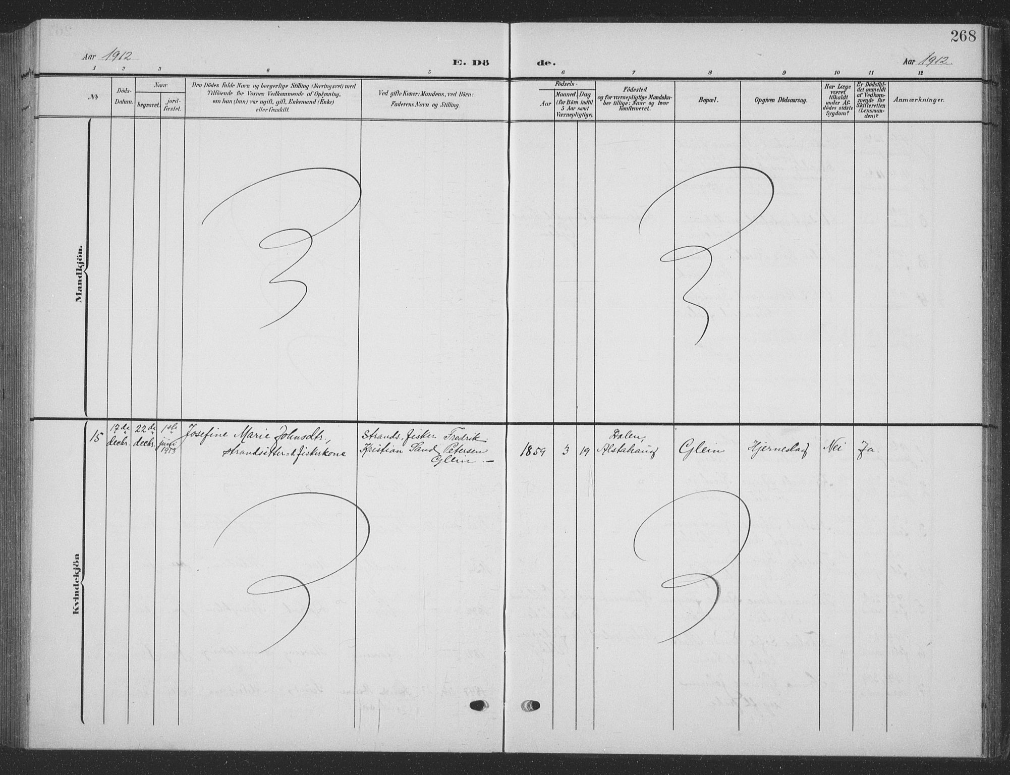 Ministerialprotokoller, klokkerbøker og fødselsregistre - Nordland, AV/SAT-A-1459/835/L0533: Parish register (copy) no. 835C05, 1906-1939, p. 268