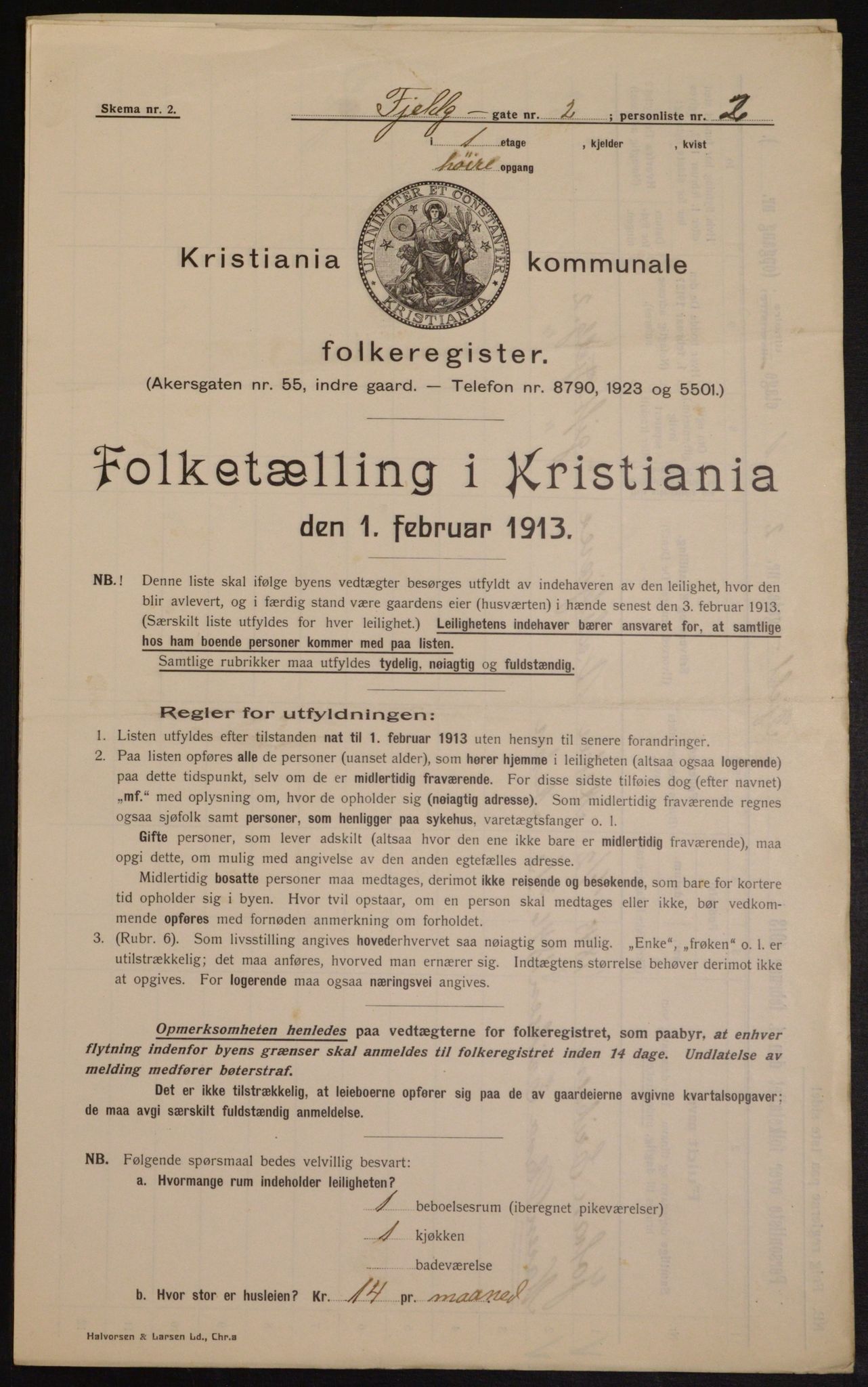 OBA, Municipal Census 1913 for Kristiania, 1913, p. 24417