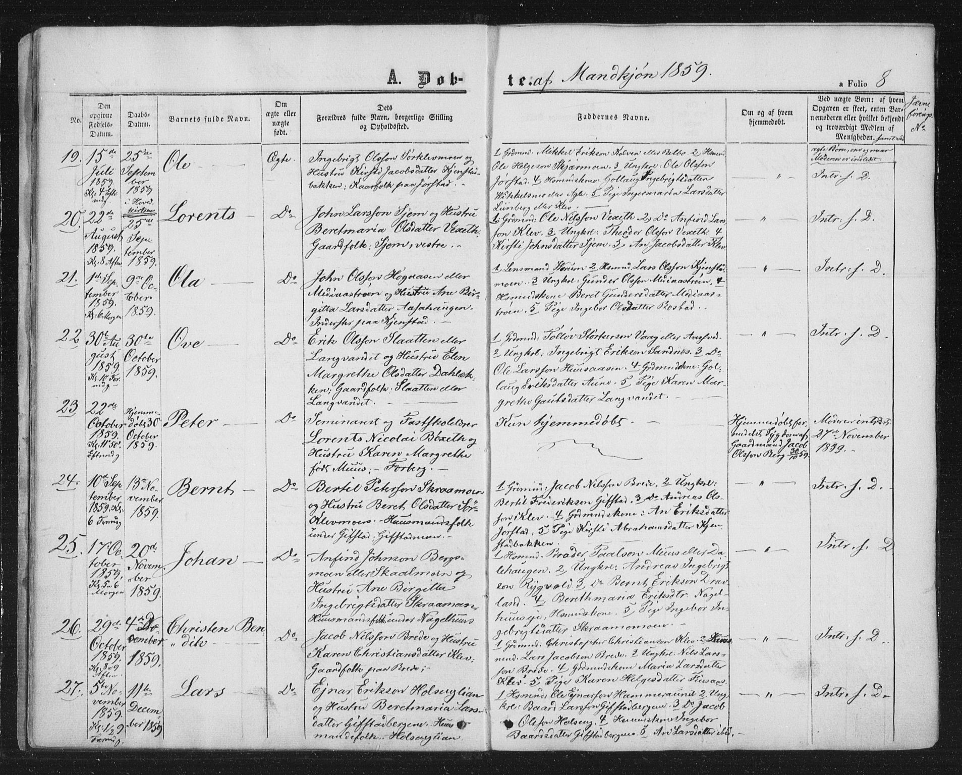 Ministerialprotokoller, klokkerbøker og fødselsregistre - Nord-Trøndelag, AV/SAT-A-1458/749/L0472: Parish register (official) no. 749A06, 1857-1873, p. 8