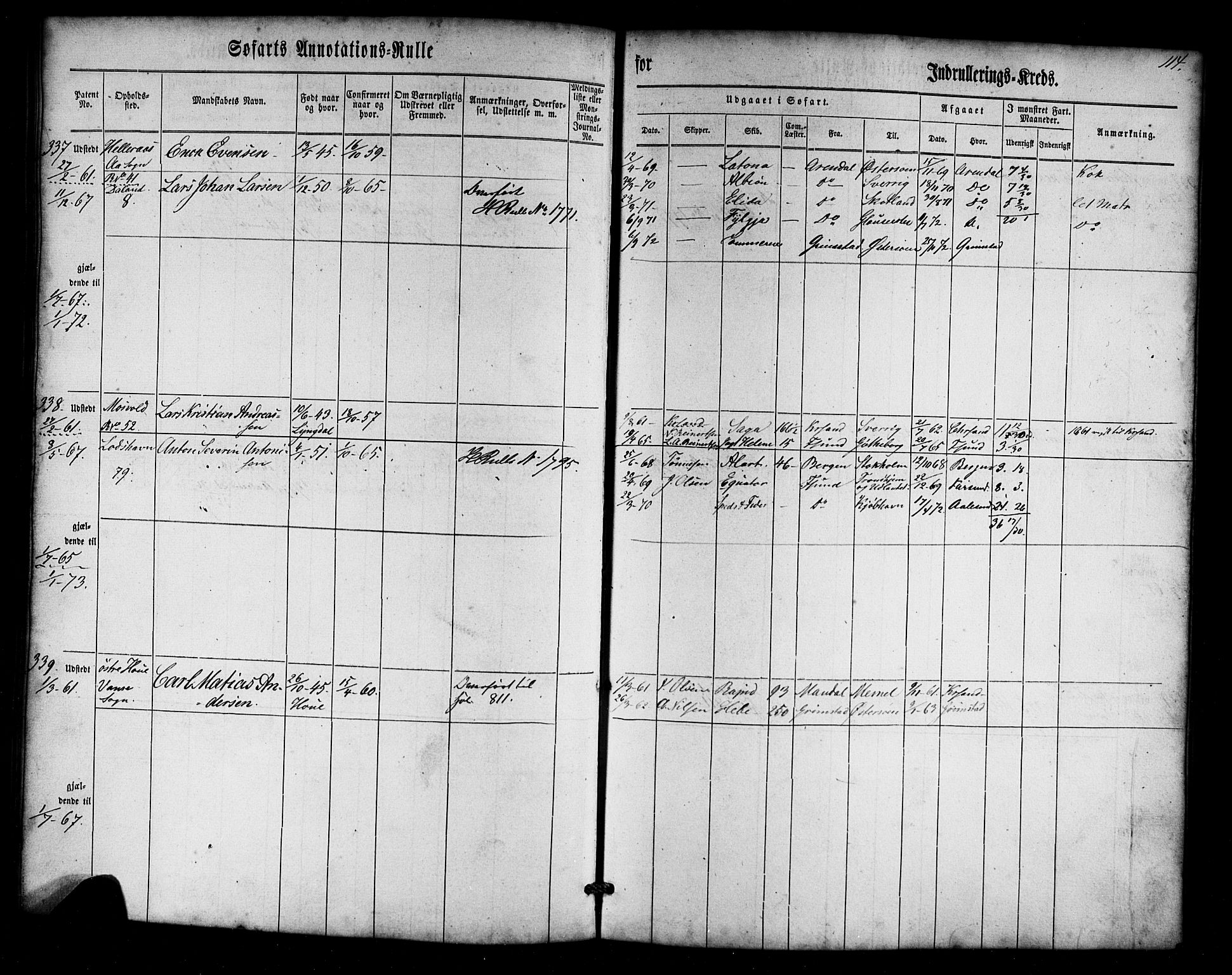 Farsund mønstringskrets, SAK/2031-0017/F/Fa/L0004: Annotasjonsrulle nr 1-795 med register, Z-1, 1860-1865, p. 143