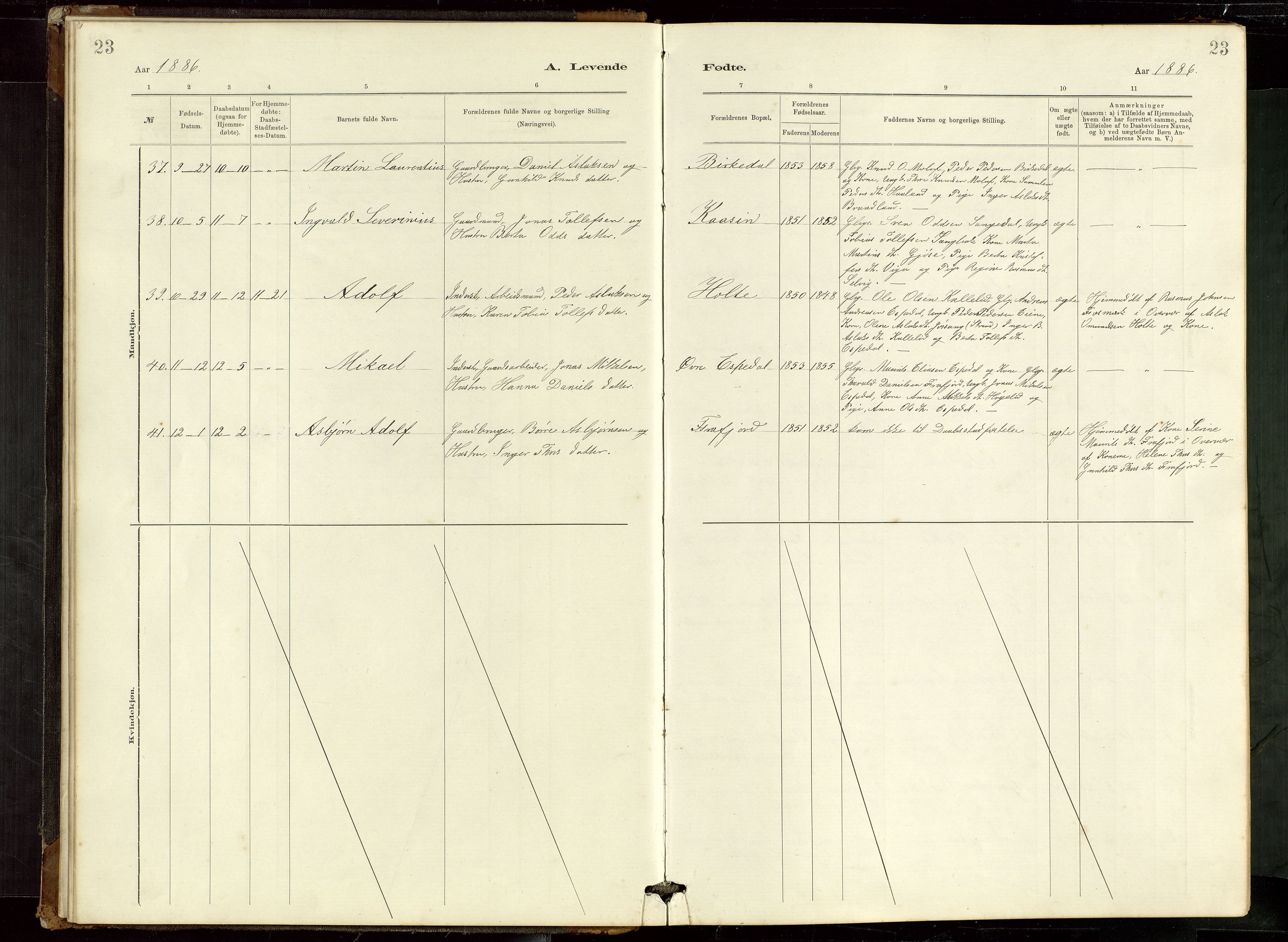 Høgsfjord sokneprestkontor, AV/SAST-A-101624/H/Ha/Hab/L0009: Parish register (copy) no. B 9, 1883-1920, p. 23