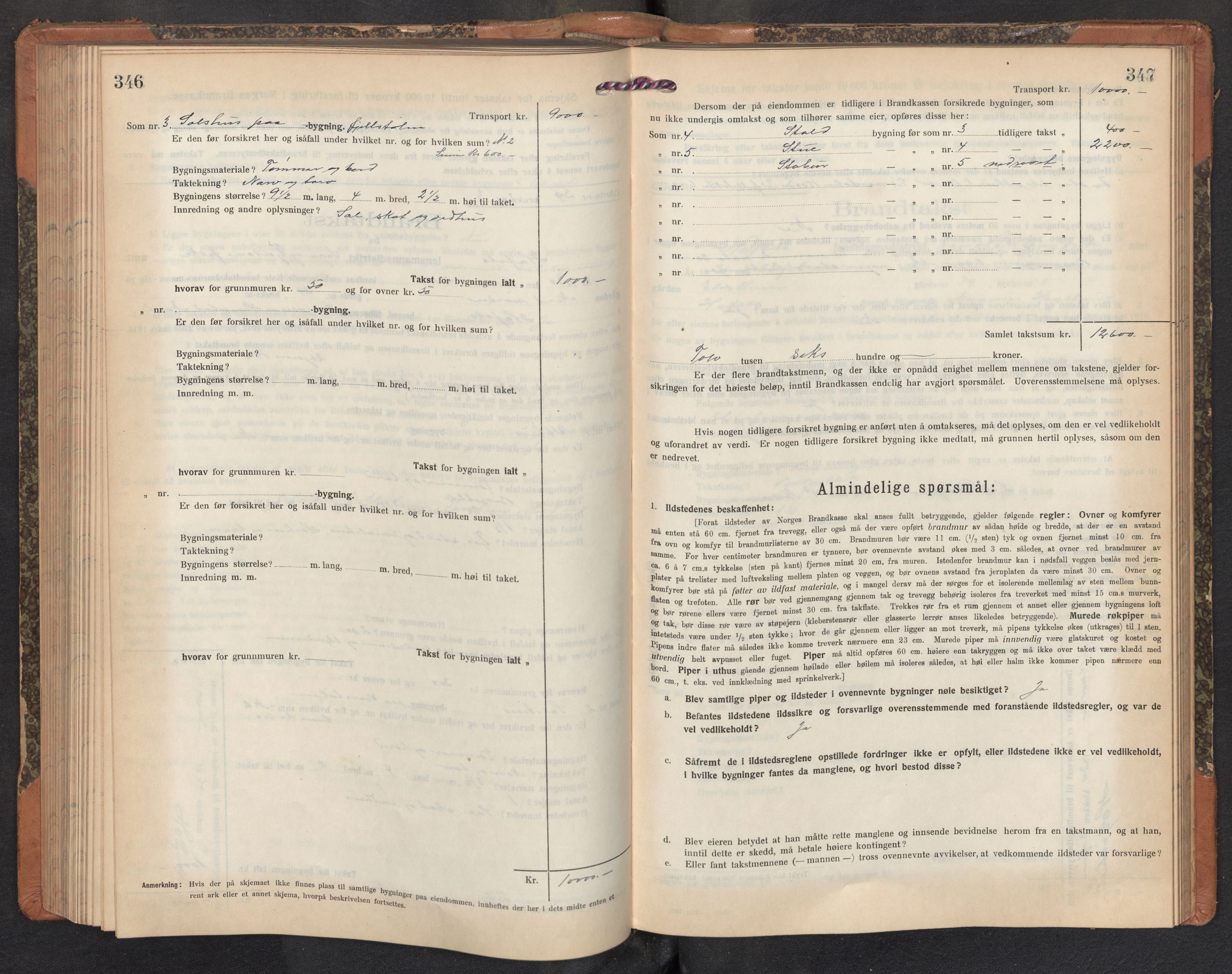 Lensmannen i Hafslo, AV/SAB-A-28001/0012/L0008: Branntakstprotokoll, skjematakst, 1922-1953, p. 346-347