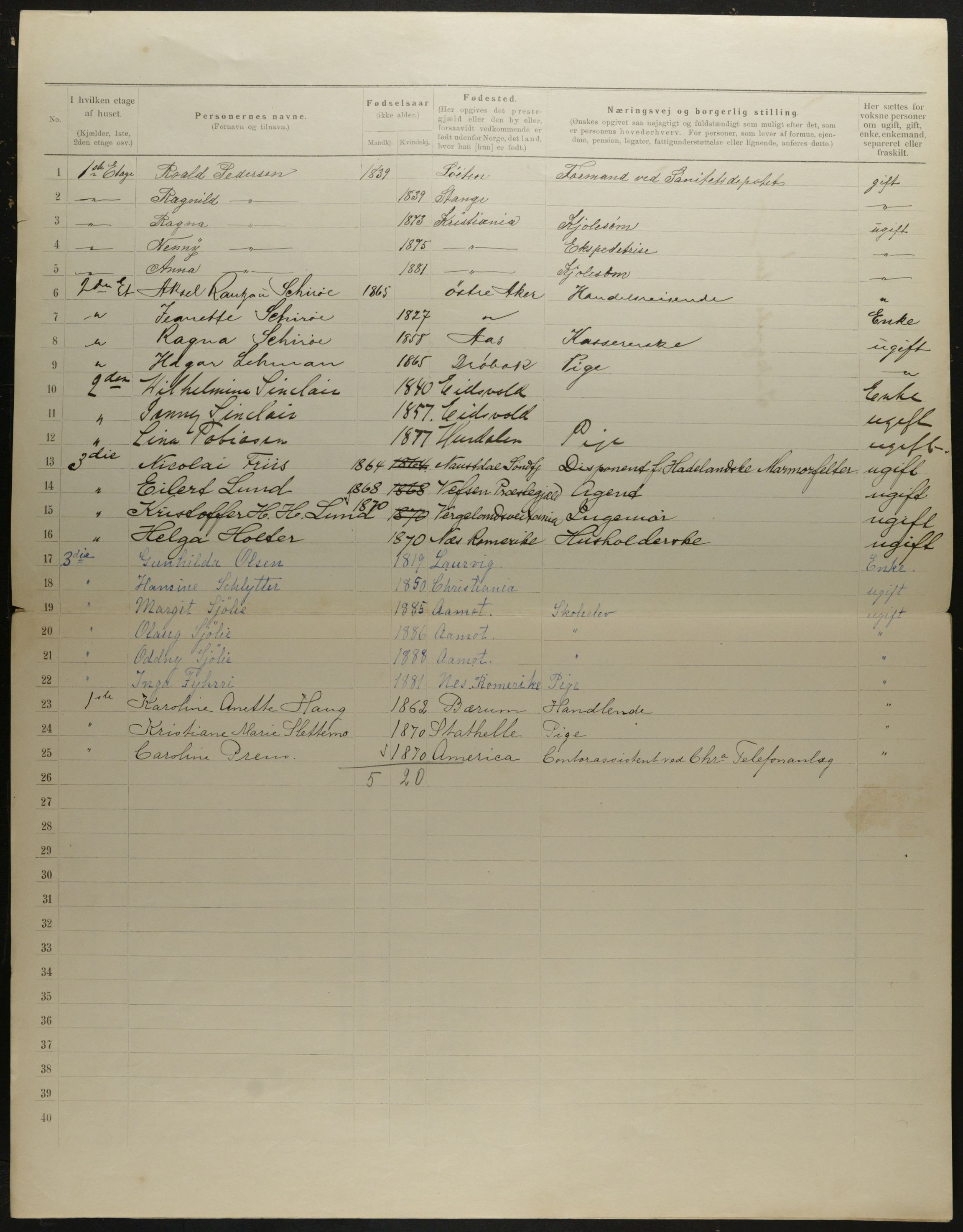 OBA, Municipal Census 1901 for Kristiania, 1901, p. 6994