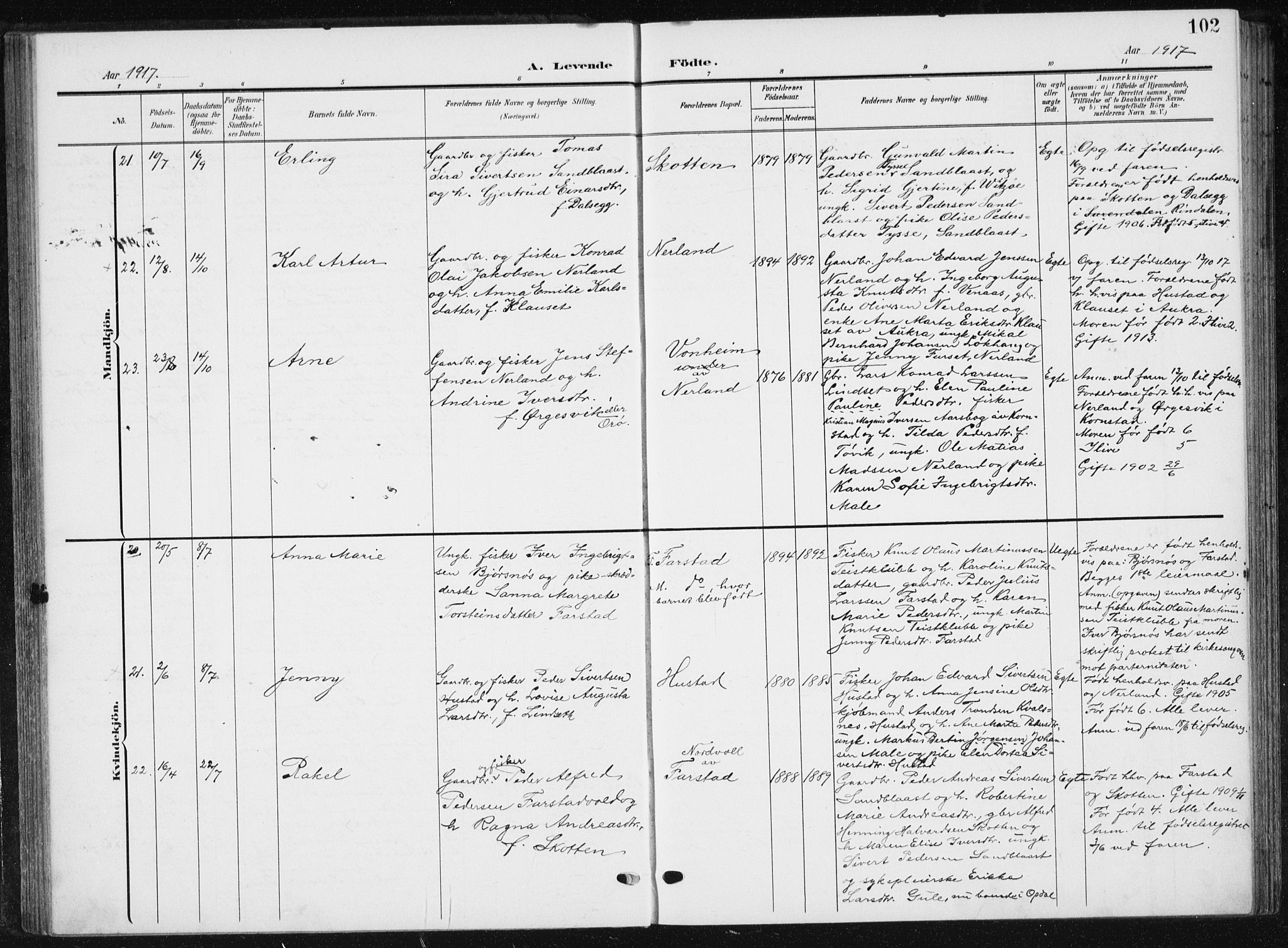 Ministerialprotokoller, klokkerbøker og fødselsregistre - Møre og Romsdal, AV/SAT-A-1454/567/L0784: Parish register (copy) no. 567C04, 1903-1938, p. 102