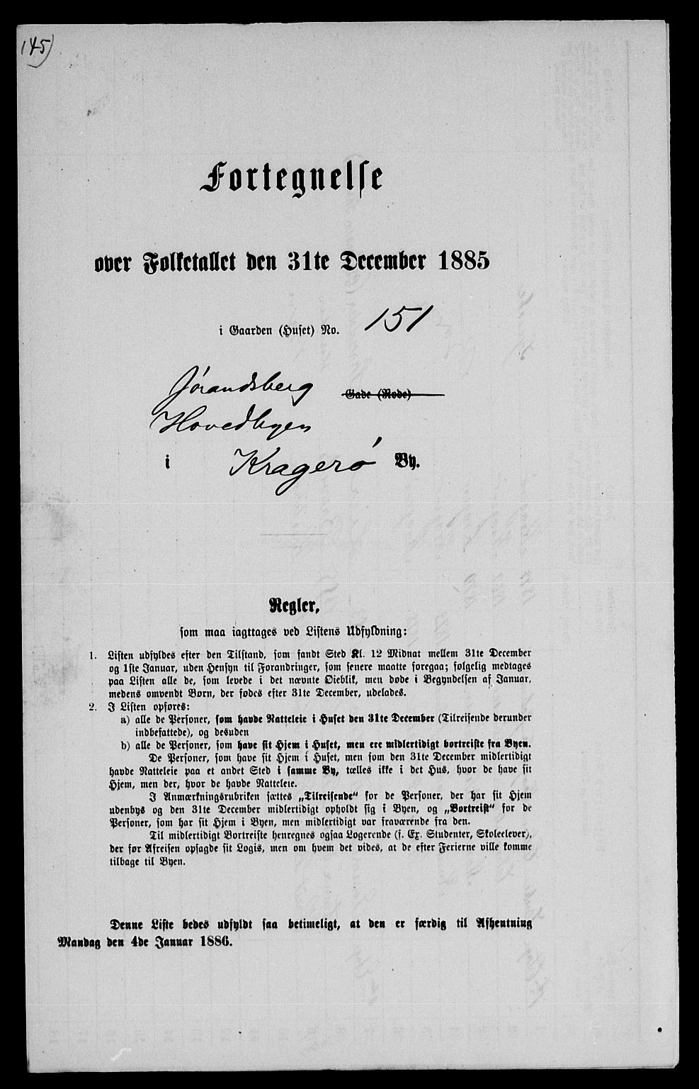 SAKO, 1885 census for 0801 Kragerø, 1885, p. 1322