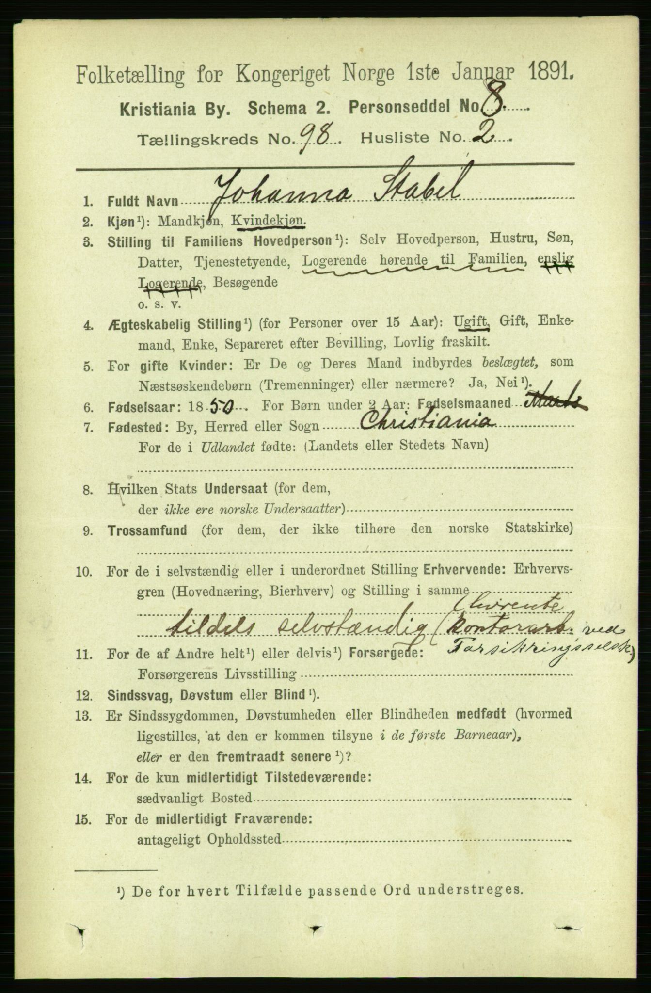 RA, 1891 census for 0301 Kristiania, 1891, p. 47741