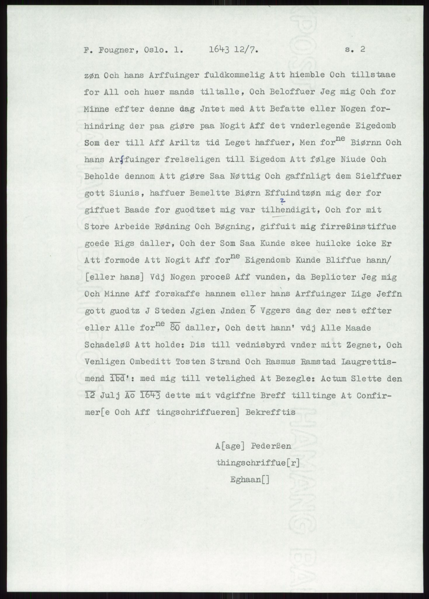 Samlinger til kildeutgivelse, Diplomavskriftsamlingen, AV/RA-EA-4053/H/Ha, p. 1768