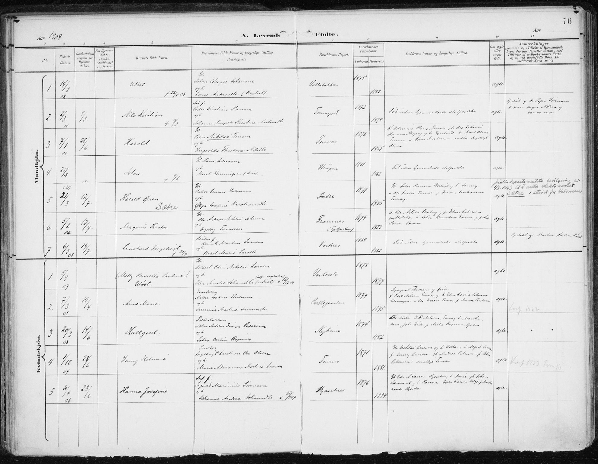 Balsfjord sokneprestembete, AV/SATØ-S-1303/G/Ga/L0006kirke: Parish register (official) no. 6, 1897-1909, p. 76