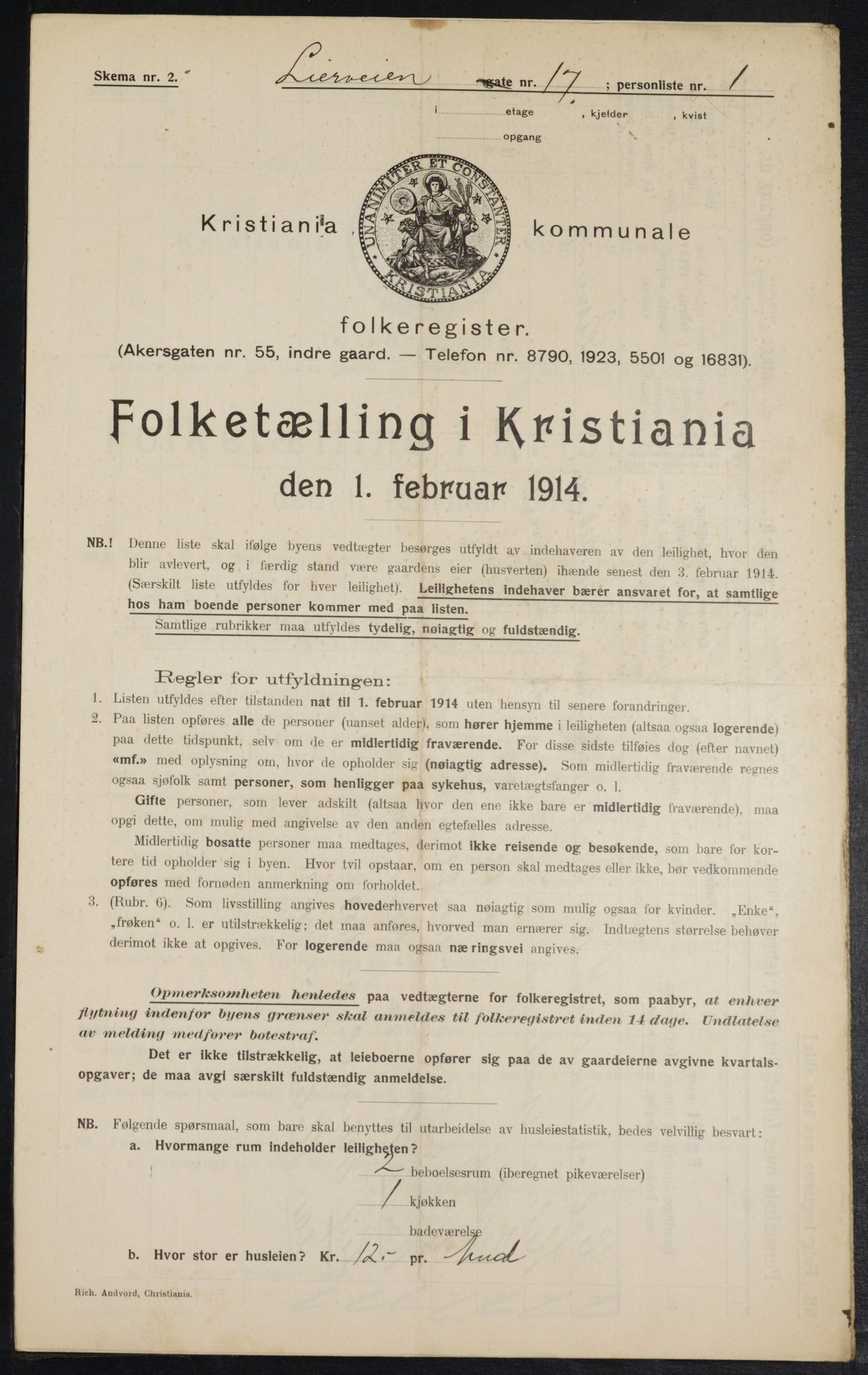 OBA, Municipal Census 1914 for Kristiania, 1914, p. 57432