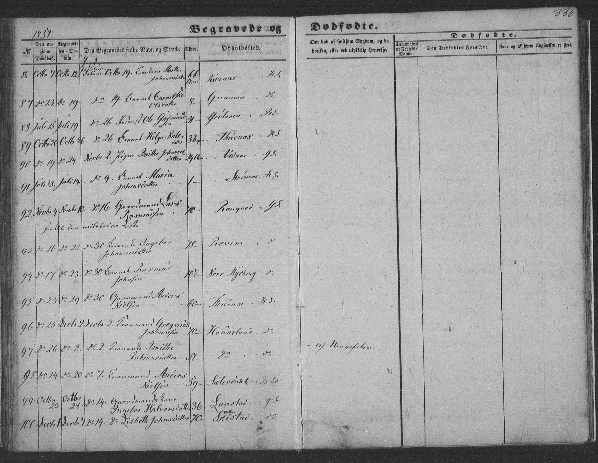 Haus sokneprestembete, AV/SAB-A-75601/H/Haa: Parish register (official) no. A 16 II, 1848-1857, p. 336