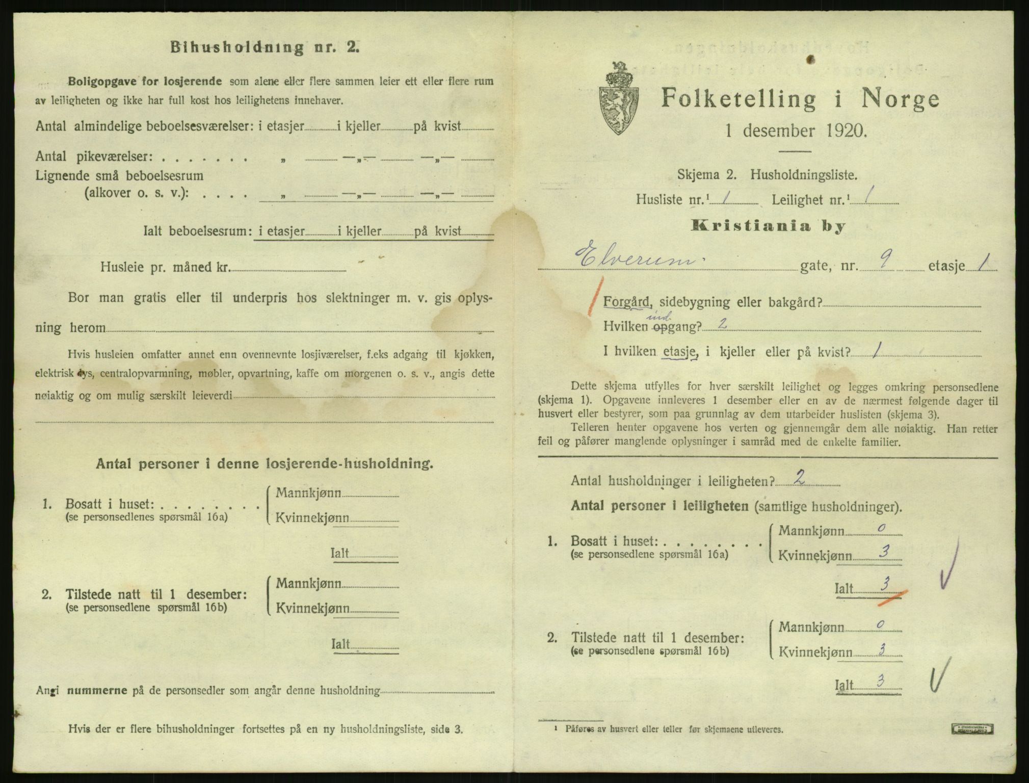 SAO, 1920 census for Kristiania, 1920, p. 20091