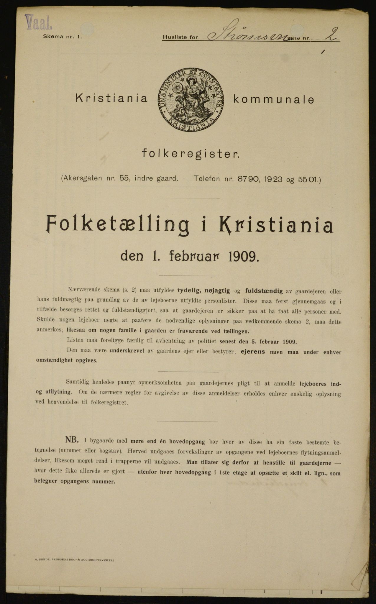 OBA, Municipal Census 1909 for Kristiania, 1909, p. 94067