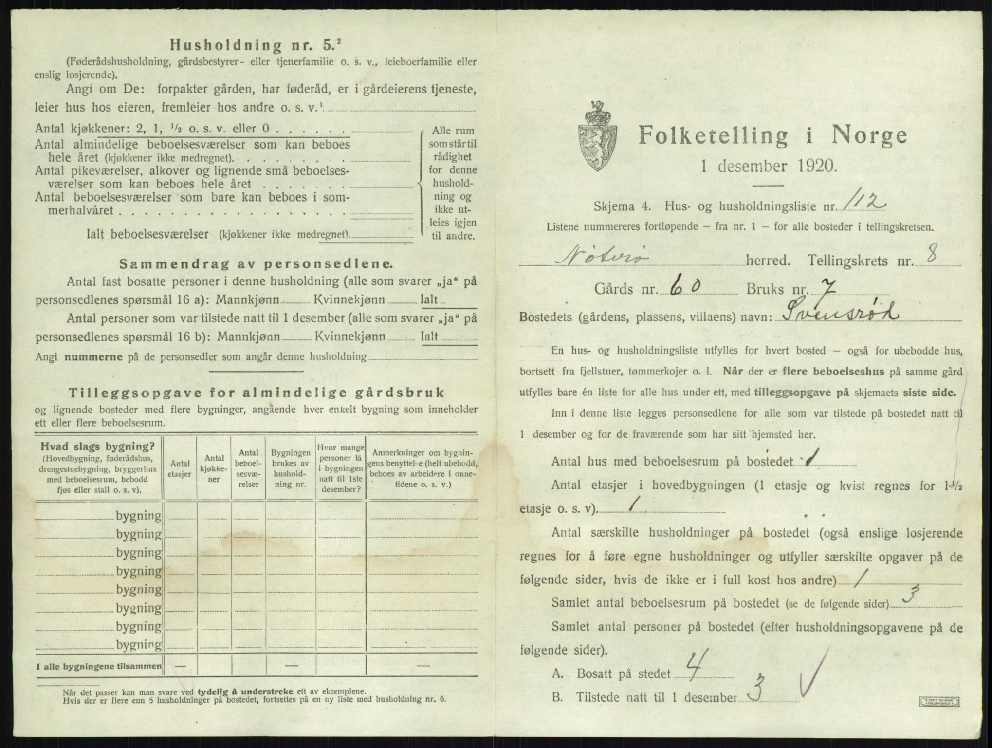 SAKO, 1920 census for Nøtterøy, 1920, p. 1725