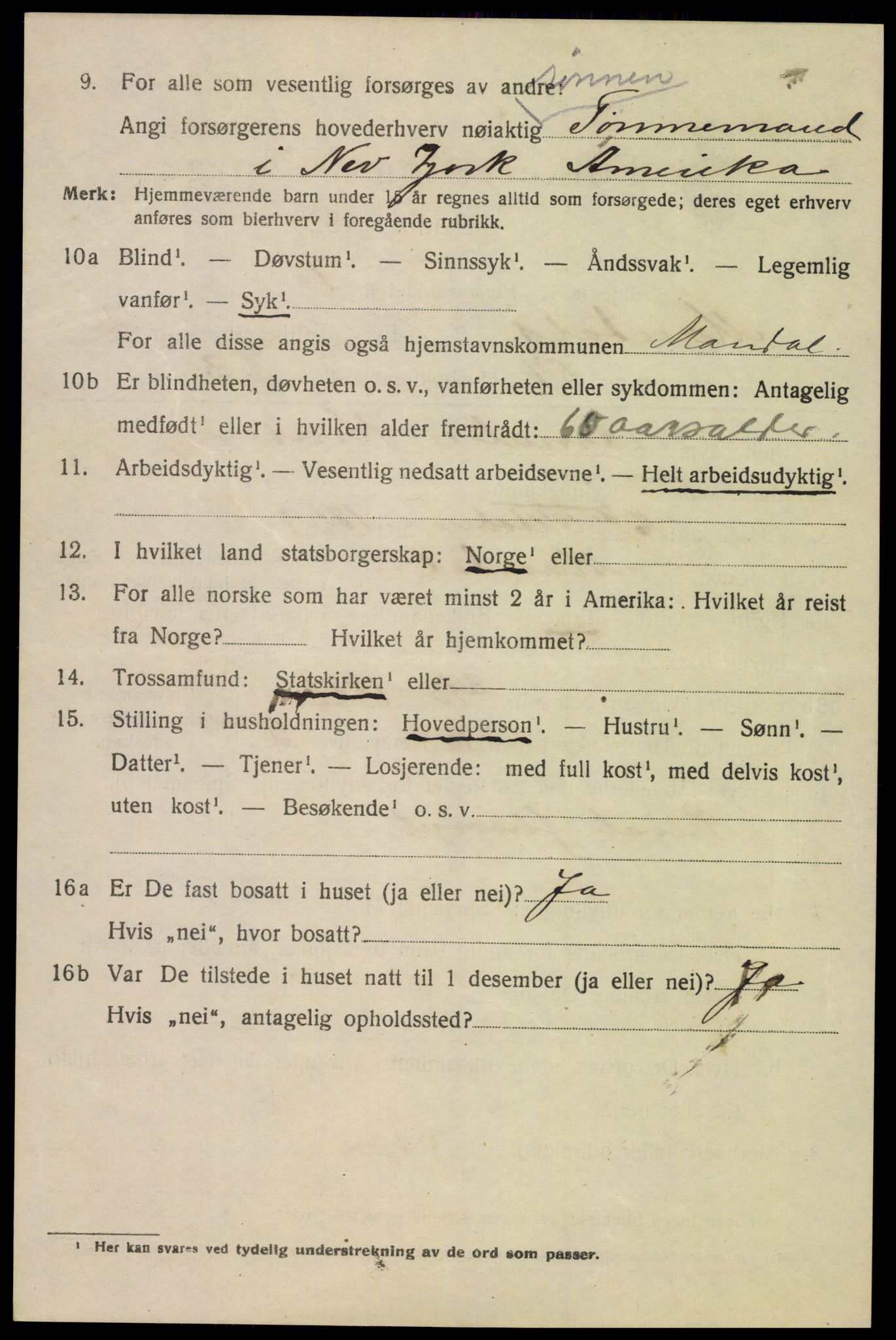SAK, 1920 census for Mandal, 1920, p. 4752