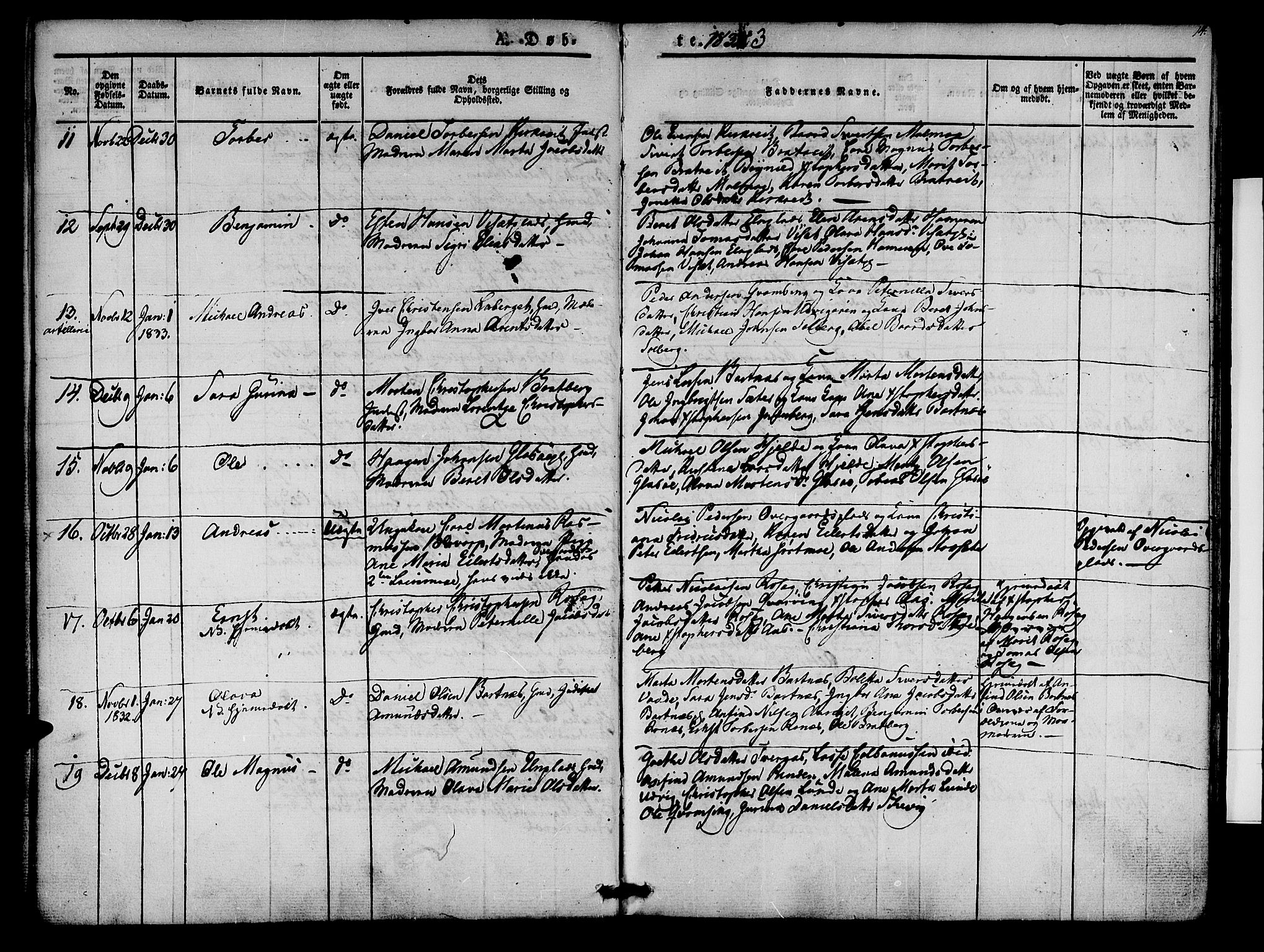 Ministerialprotokoller, klokkerbøker og fødselsregistre - Nord-Trøndelag, AV/SAT-A-1458/741/L0391: Parish register (official) no. 741A05, 1831-1836, p. 14