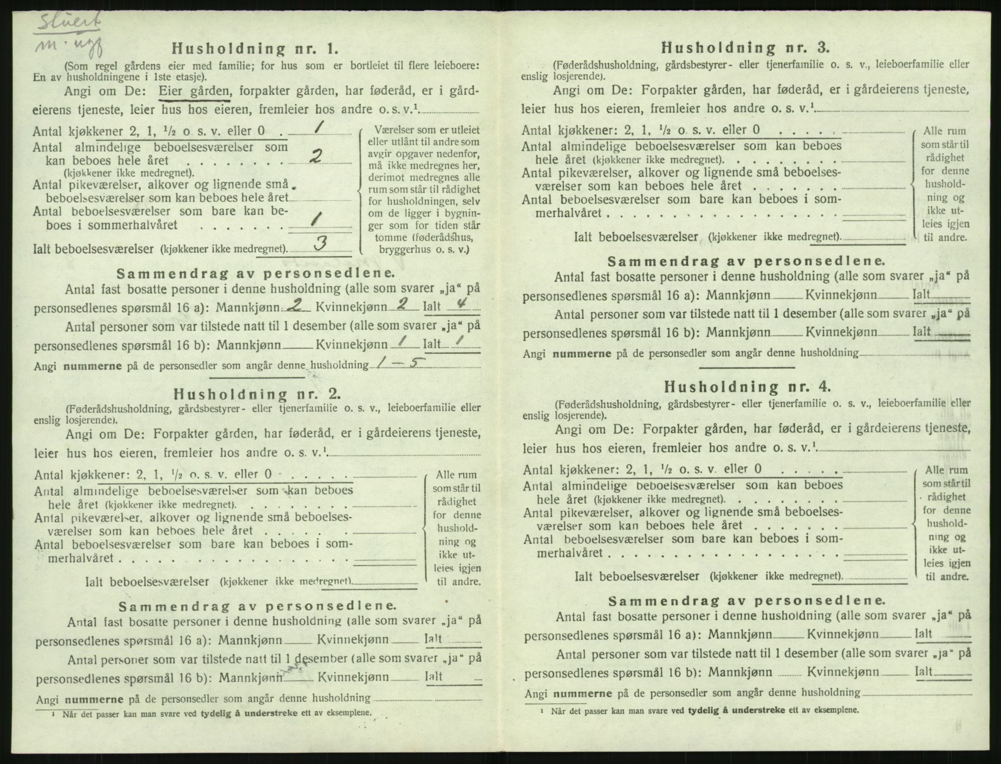 SAK, 1920 census for Vestre Moland, 1920, p. 1012