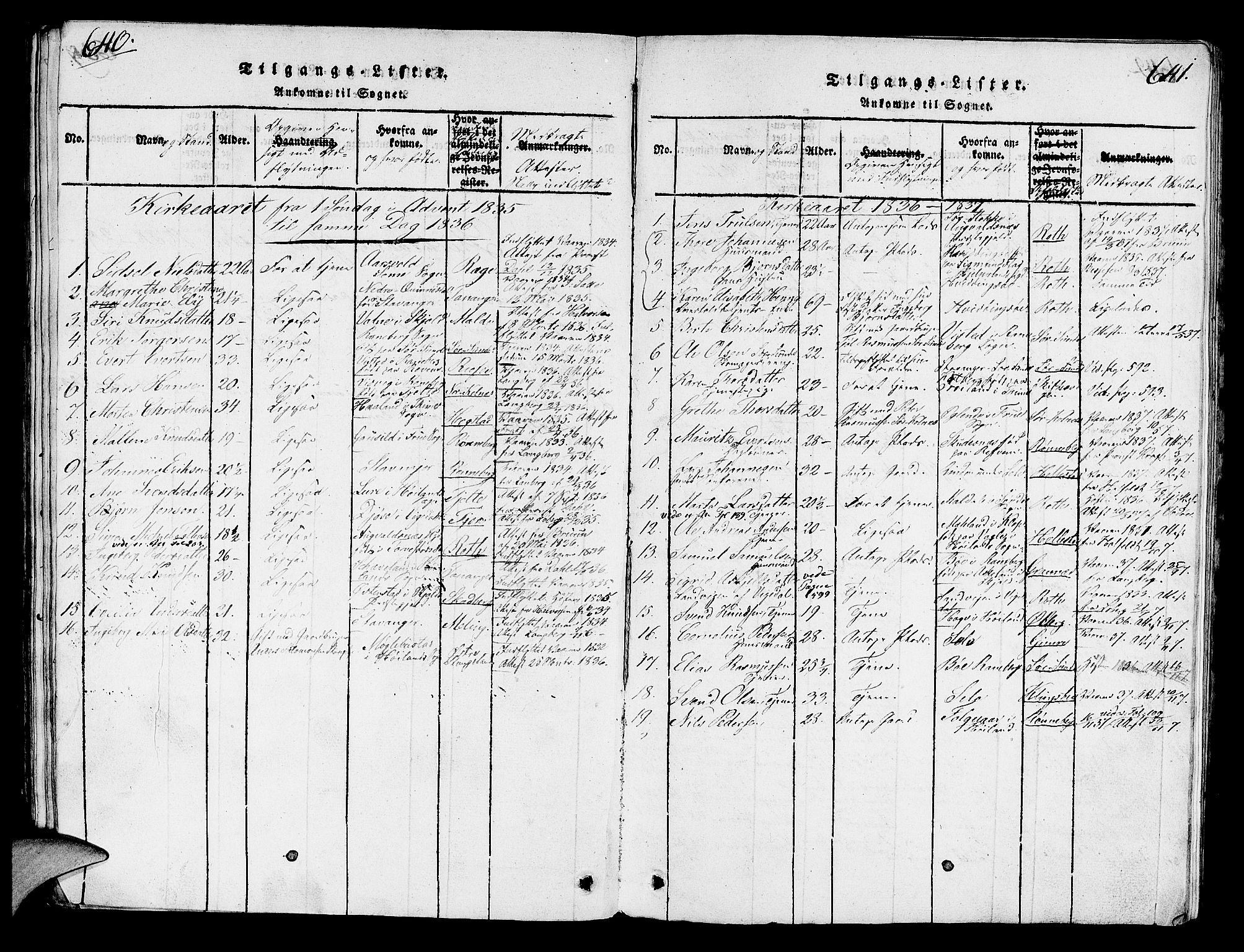 Håland sokneprestkontor, SAST/A-101802/001/30BA/L0004: Parish register (official) no. A 4, 1815-1829, p. 640-641