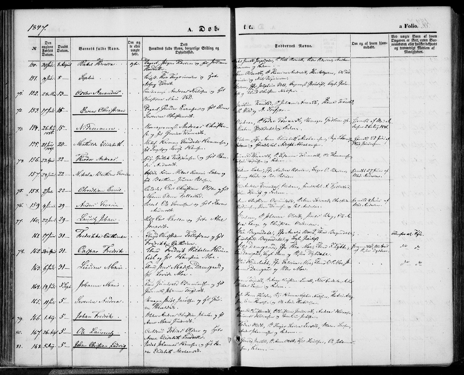 Kristiansand domprosti, SAK/1112-0006/F/Fa/L0013: Parish register (official) no. A 13, 1842-1851, p. 88