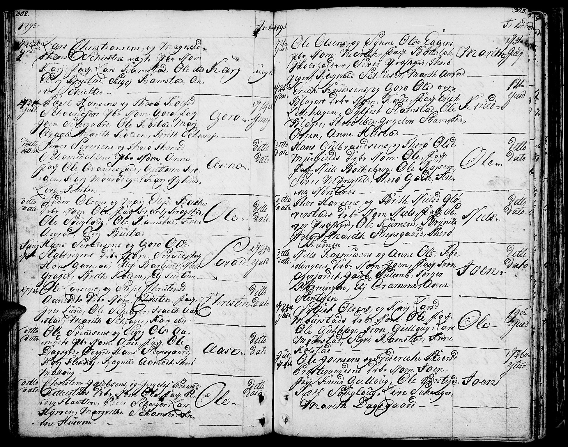 Lom prestekontor, AV/SAH-PREST-070/K/L0002: Parish register (official) no. 2, 1749-1801, p. 302-303