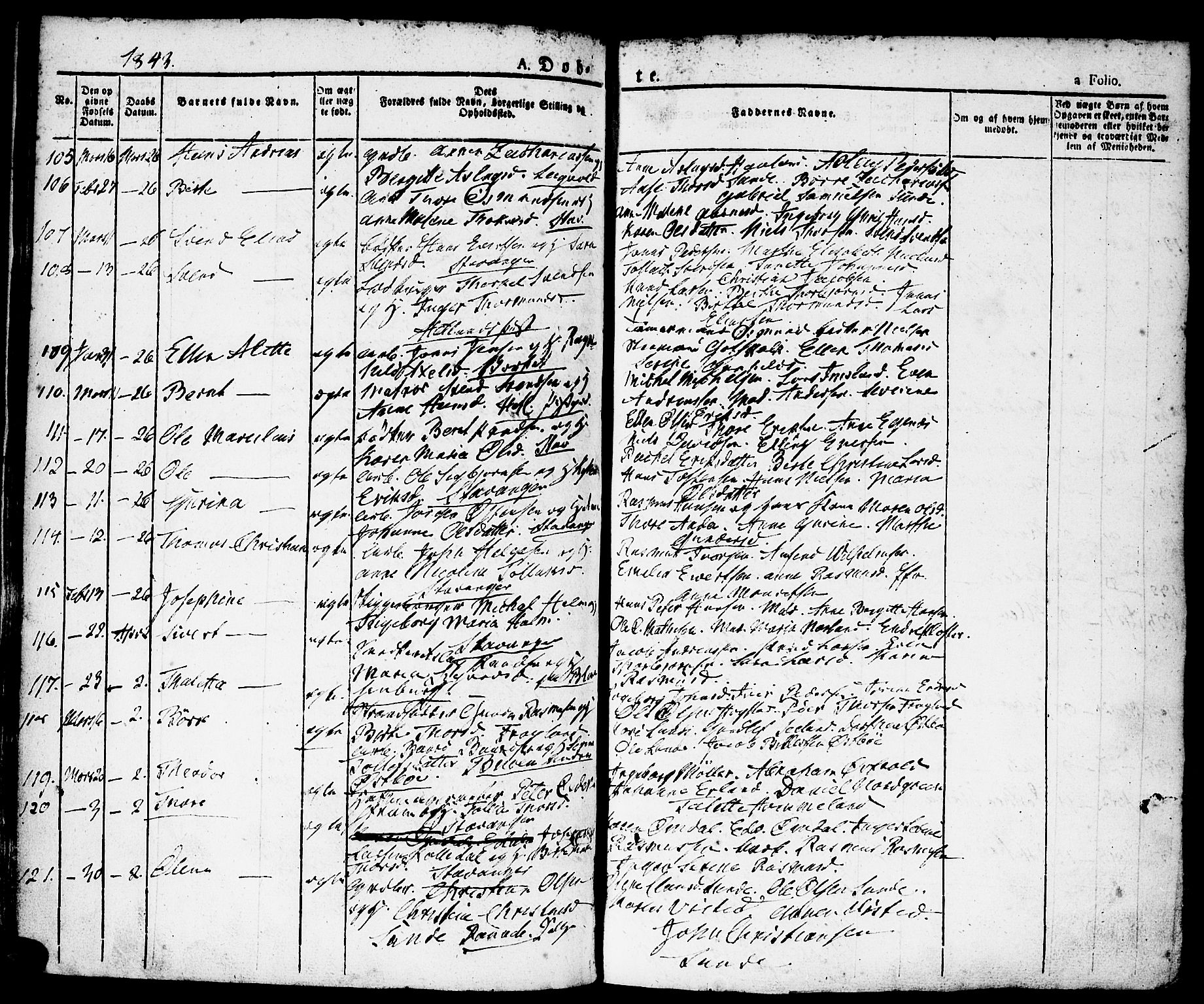 Domkirken sokneprestkontor, AV/SAST-A-101812/001/30/30BA/L0011: Parish register (official) no. A 11, 1832-1856