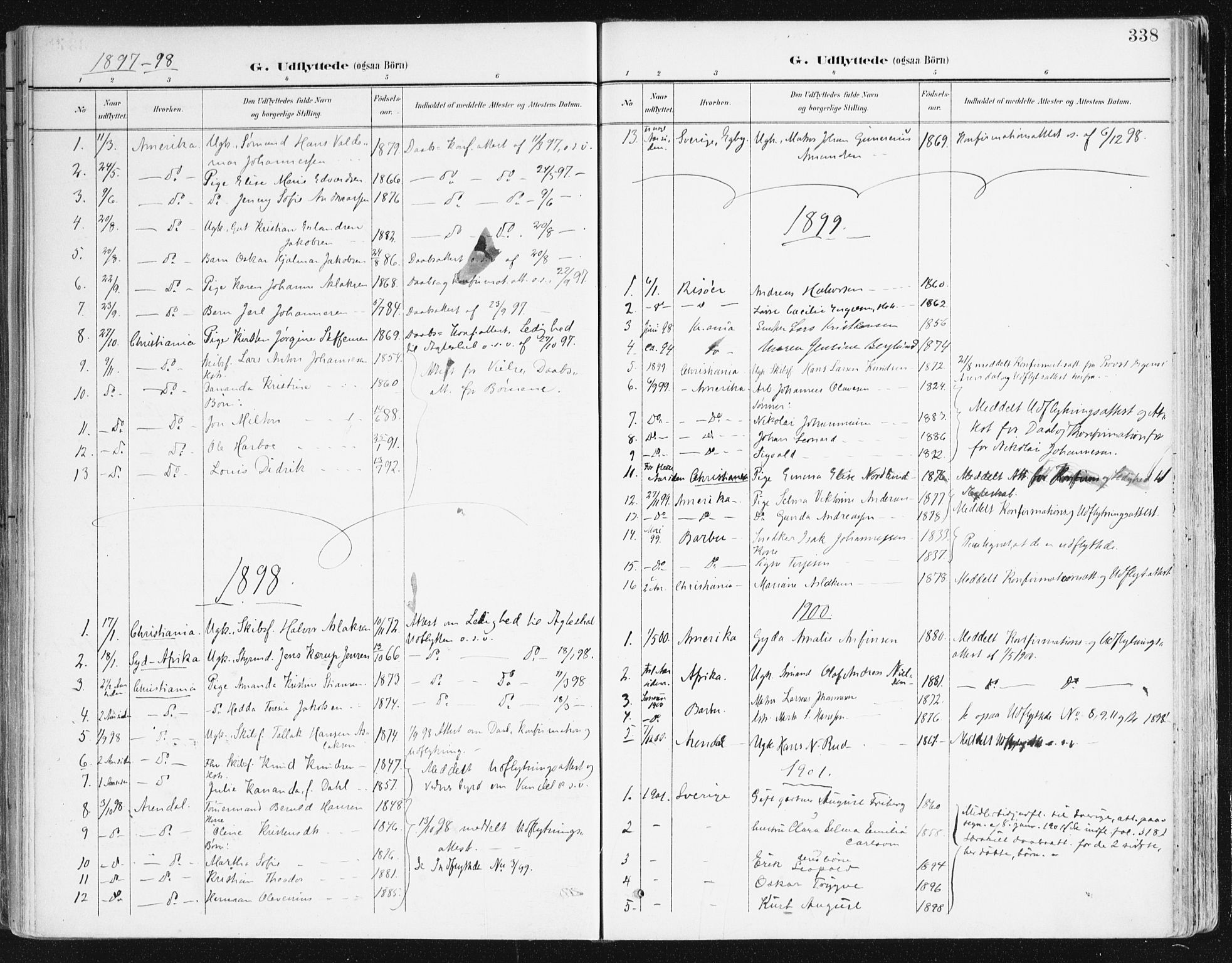 Hisøy sokneprestkontor, SAK/1111-0020/F/Fa/L0004: Parish register (official) no. A 4, 1895-1917, p. 338