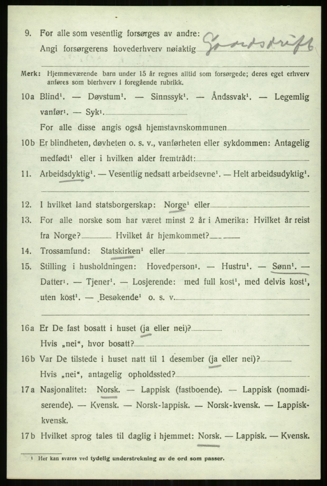 SATØ, 1920 census for Balsfjord, 1920, p. 7454
