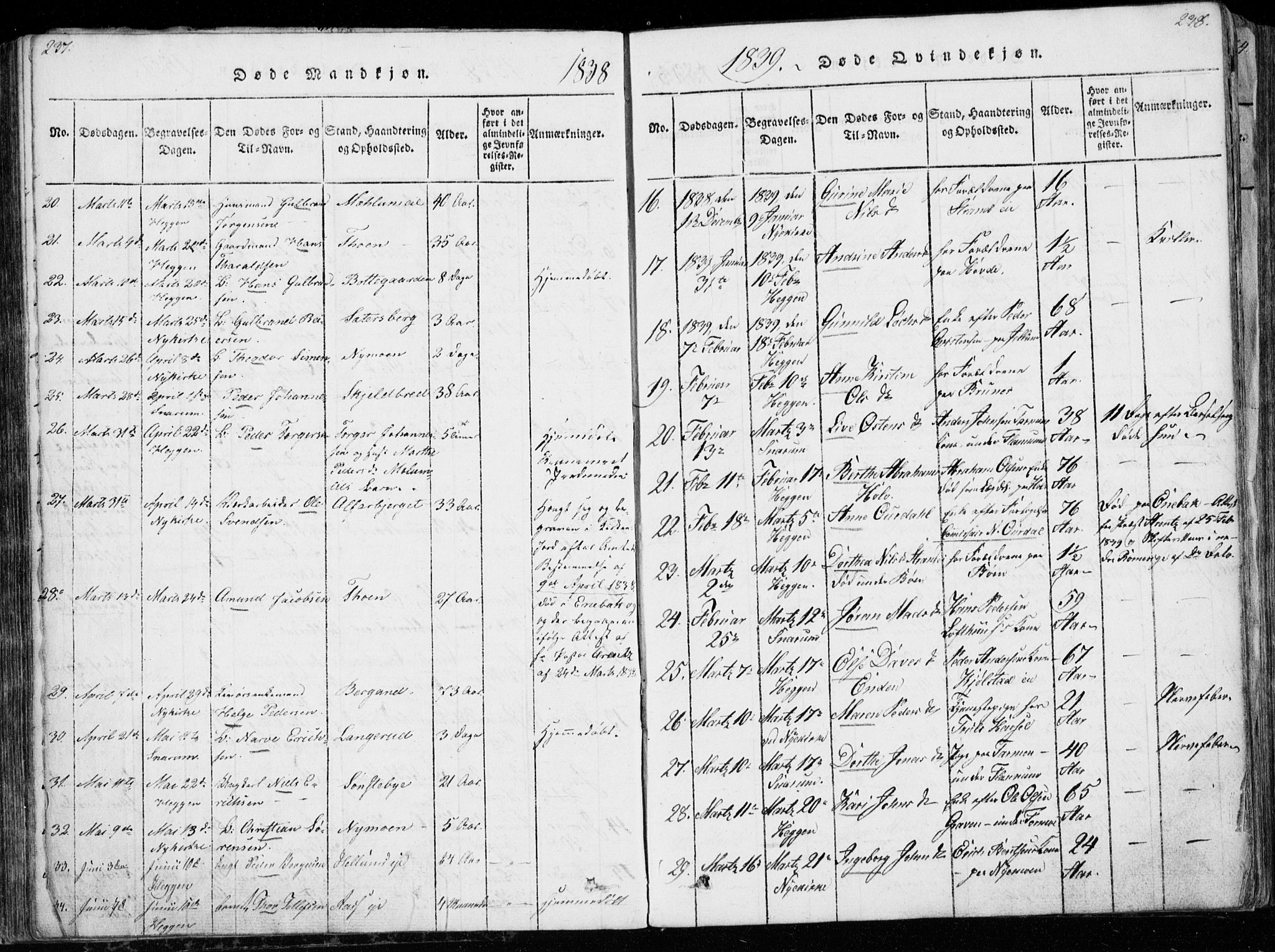 Modum kirkebøker, AV/SAKO-A-234/G/Ga/L0003: Parish register (copy) no. I 3, 1832-1842, p. 237-238