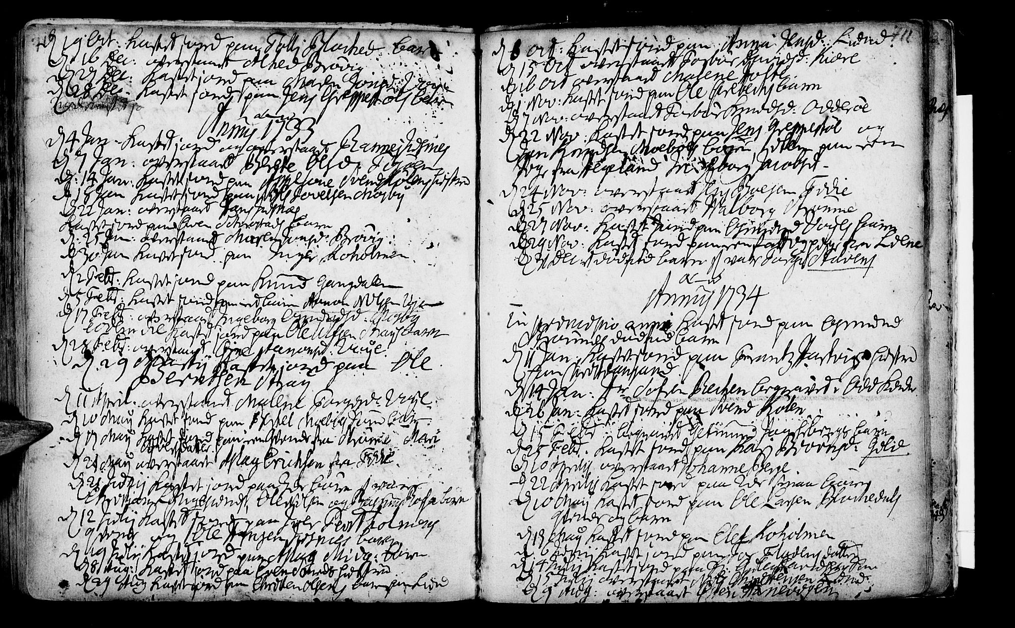 Oddernes sokneprestkontor, AV/SAK-1111-0033/F/Fa/Faa/L0002: Parish register (official) no. A 2, 1719-1764, p. 710-711