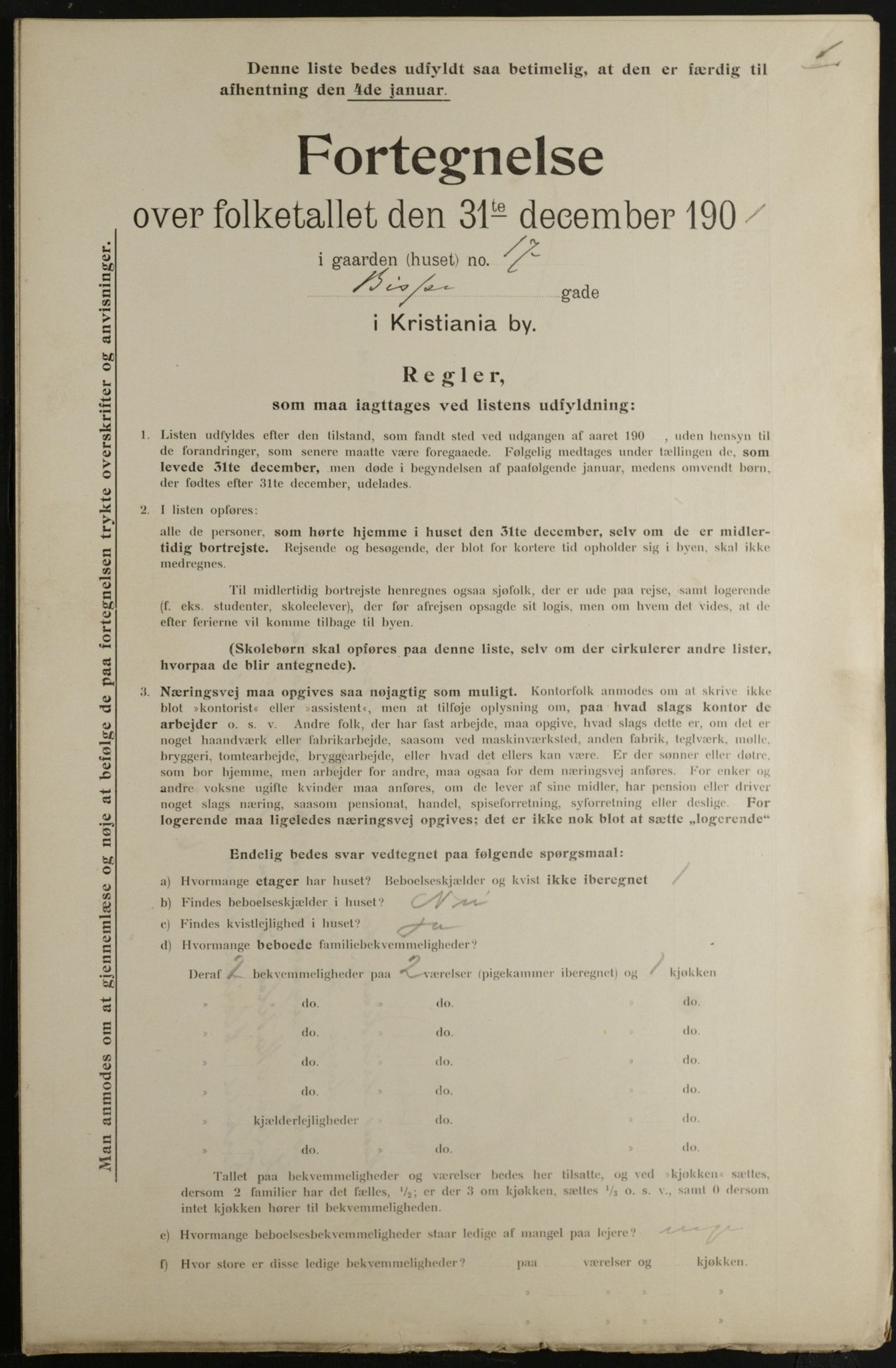 OBA, Municipal Census 1901 for Kristiania, 1901, p. 922