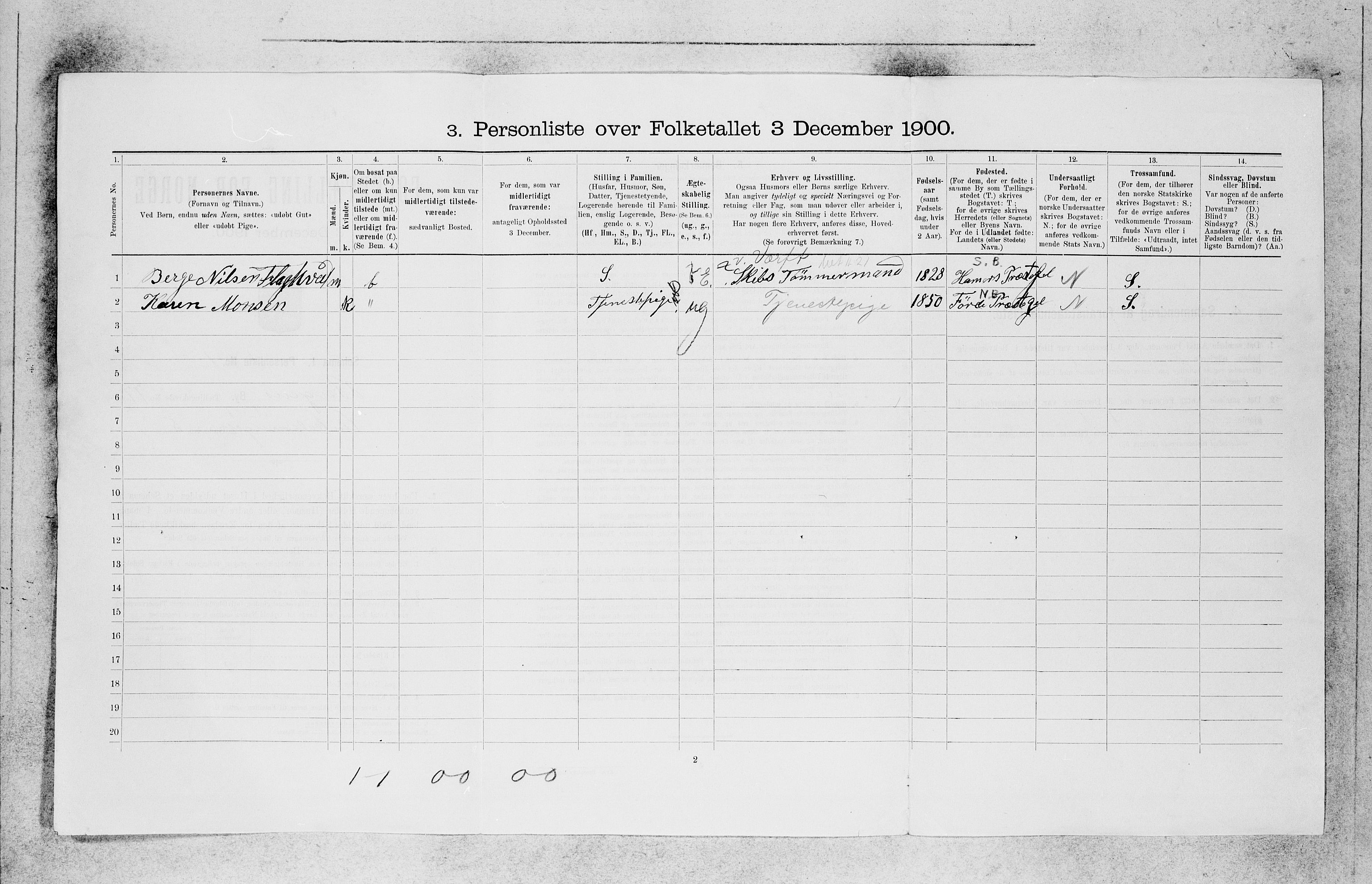 SAB, 1900 census for Bergen, 1900, p. 16132