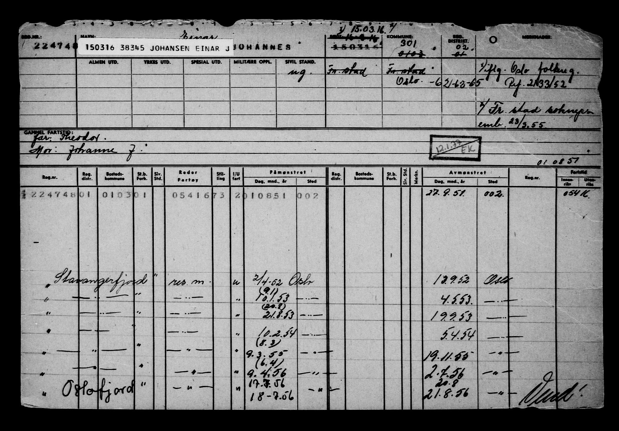 Direktoratet for sjømenn, AV/RA-S-3545/G/Gb/L0137: Hovedkort, 1916, p. 459