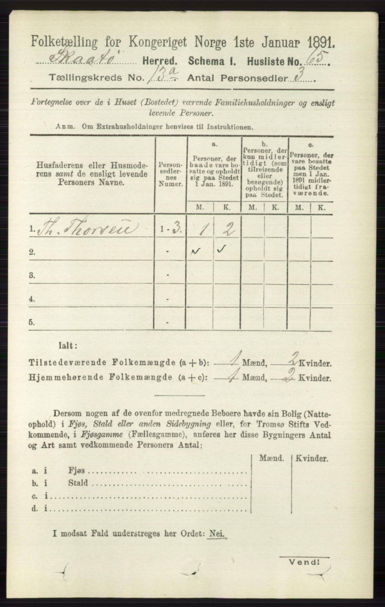 RA, 1891 census for 0815 Skåtøy, 1891, p. 4446