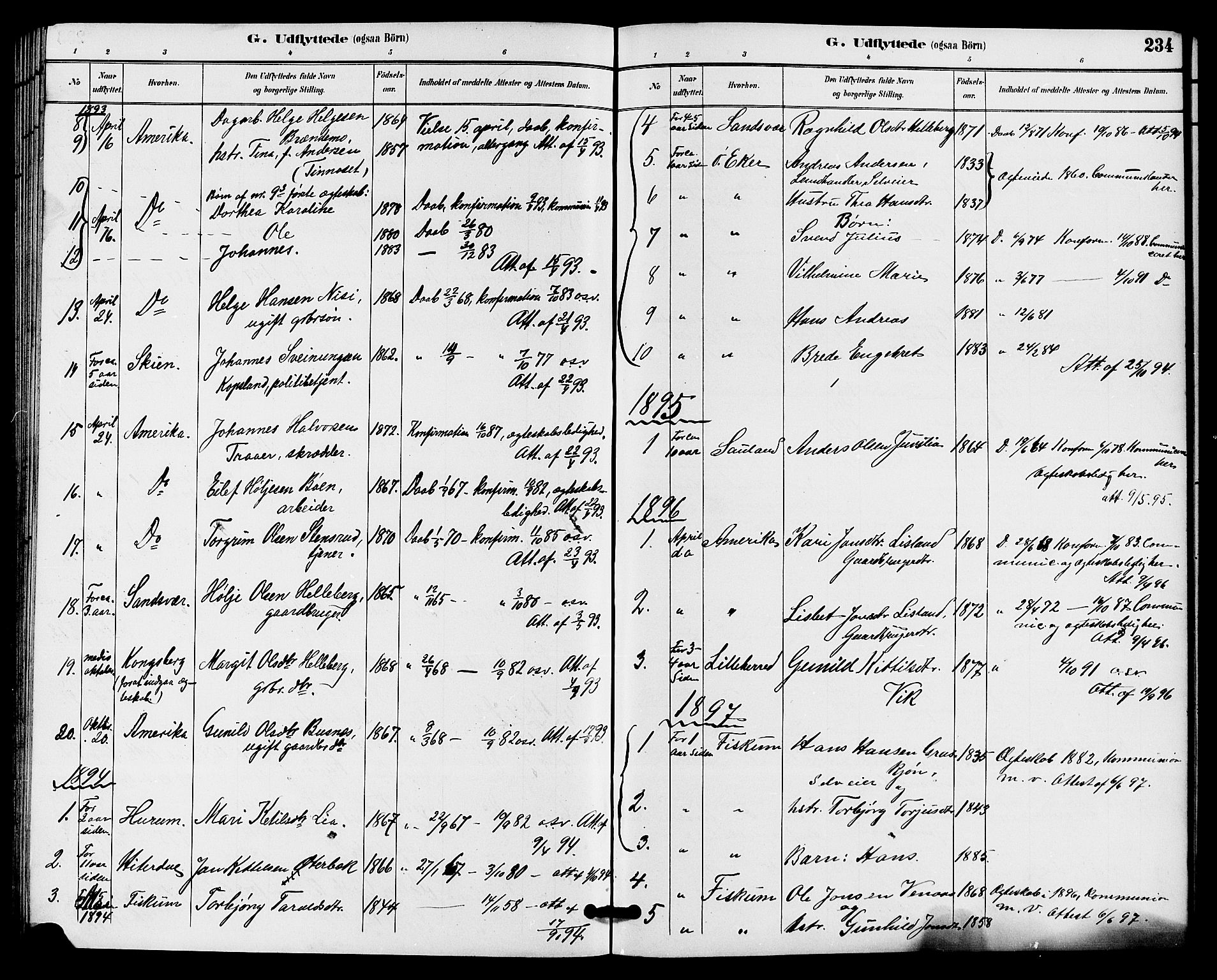 Gransherad kirkebøker, SAKO/A-267/G/Ga/L0003: Parish register (copy) no. I 3, 1887-1915, p. 234