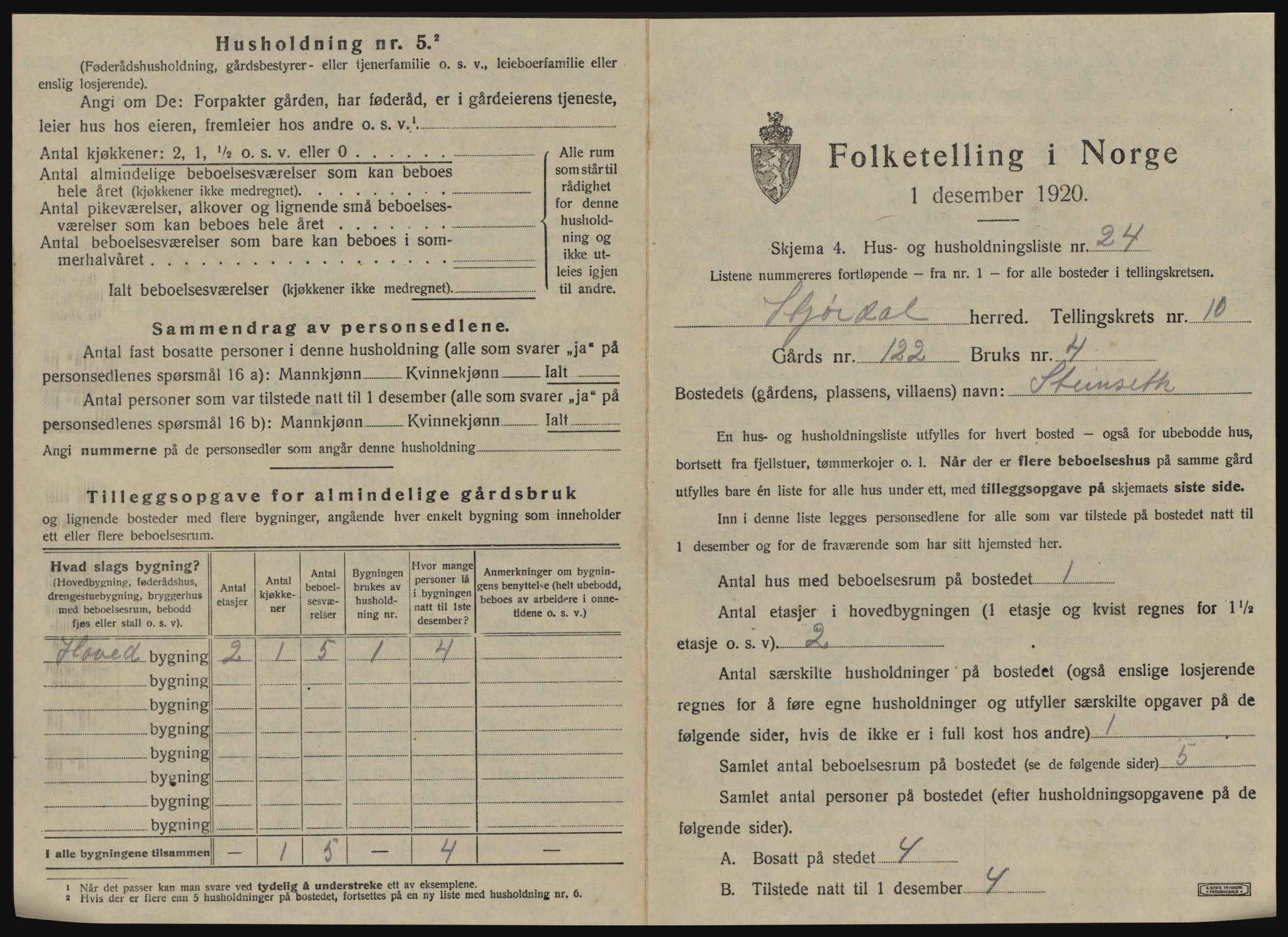 SAT, 1920 census for Stjørdal, 1920, p. 1280