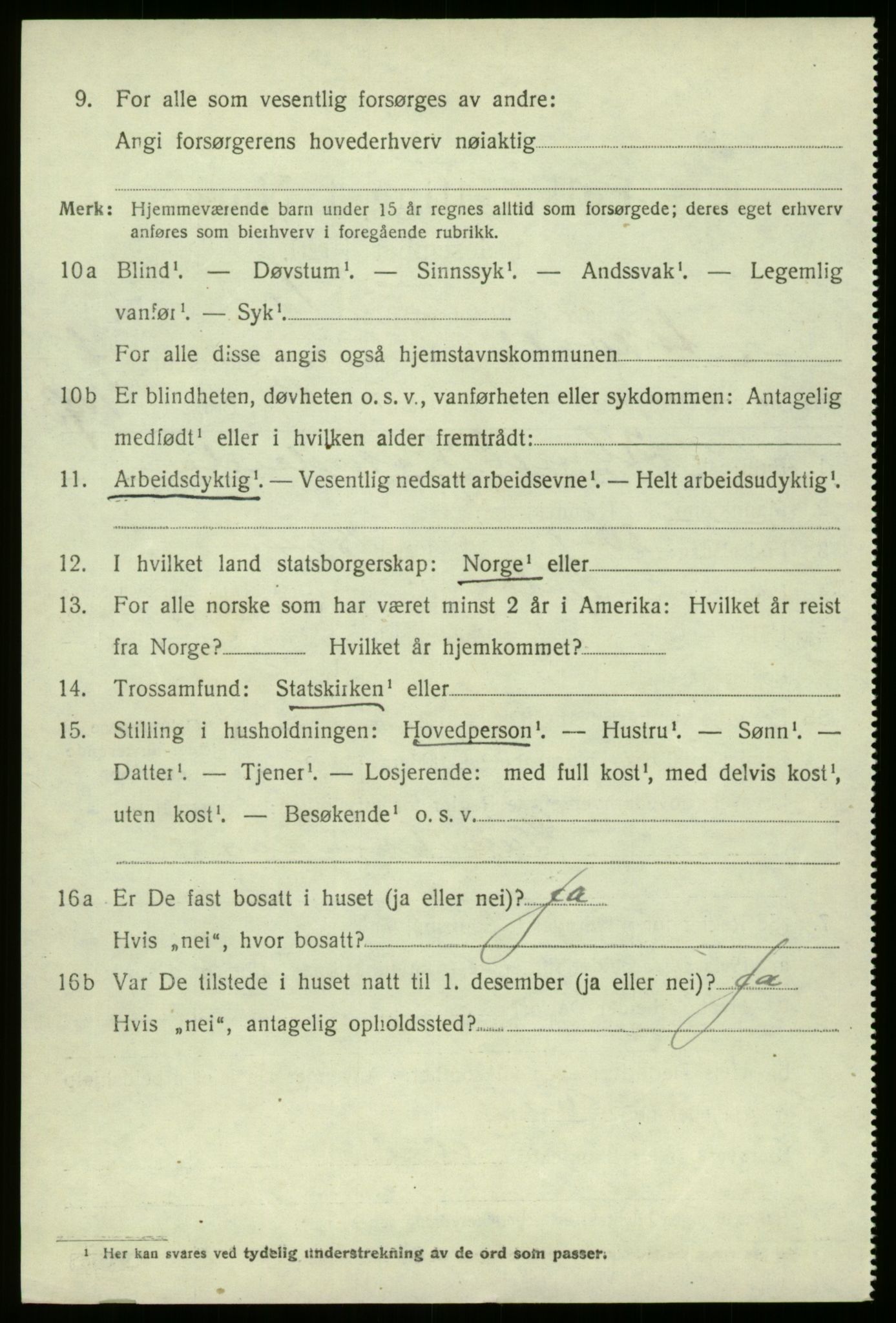 SAB, 1920 census for Askvoll, 1920, p. 3267