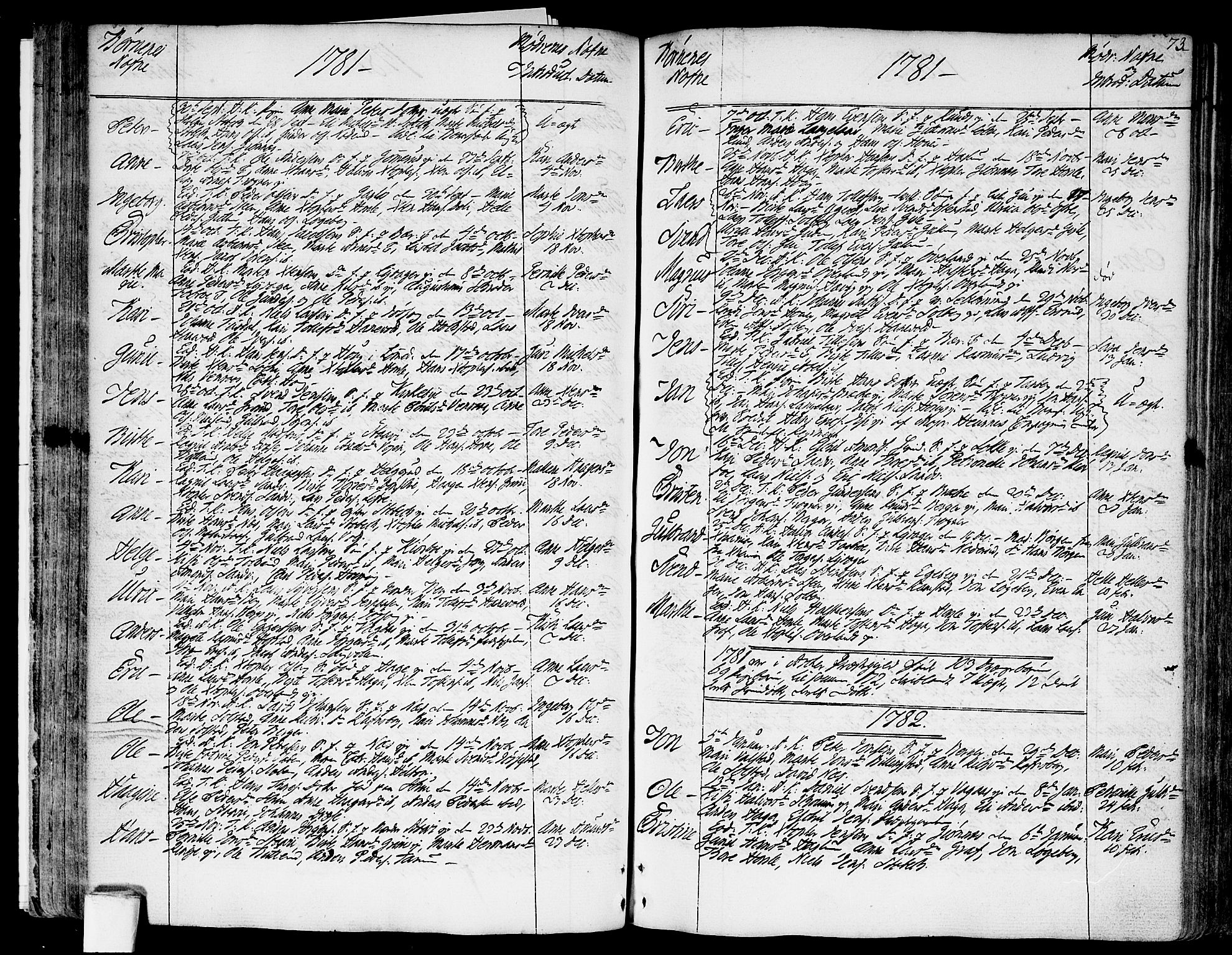 Asker prestekontor Kirkebøker, AV/SAO-A-10256a/F/Fa/L0003: Parish register (official) no. I 3, 1767-1807, p. 73