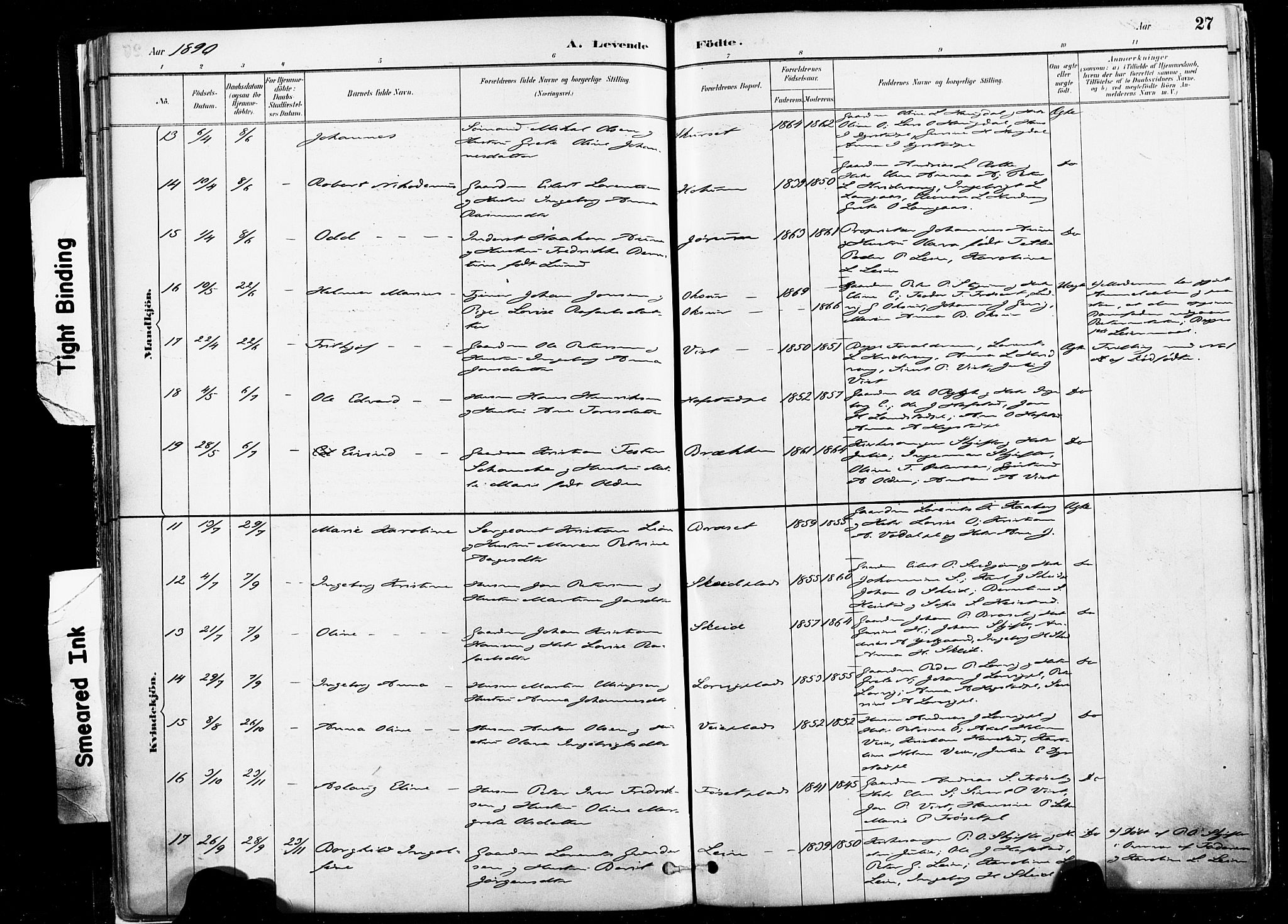 Ministerialprotokoller, klokkerbøker og fødselsregistre - Nord-Trøndelag, SAT/A-1458/735/L0351: Parish register (official) no. 735A10, 1884-1908, p. 27