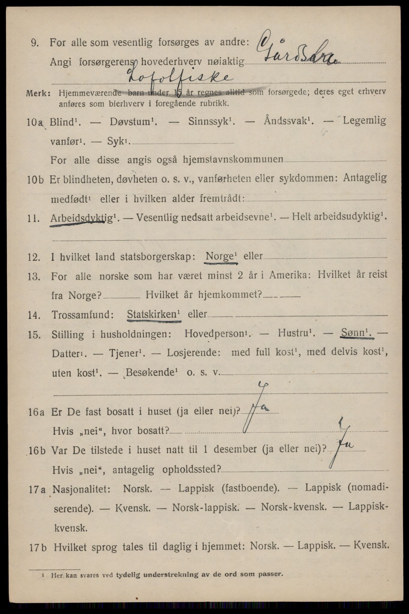 SAT, 1920 census for Flakstad, 1920, p. 3472