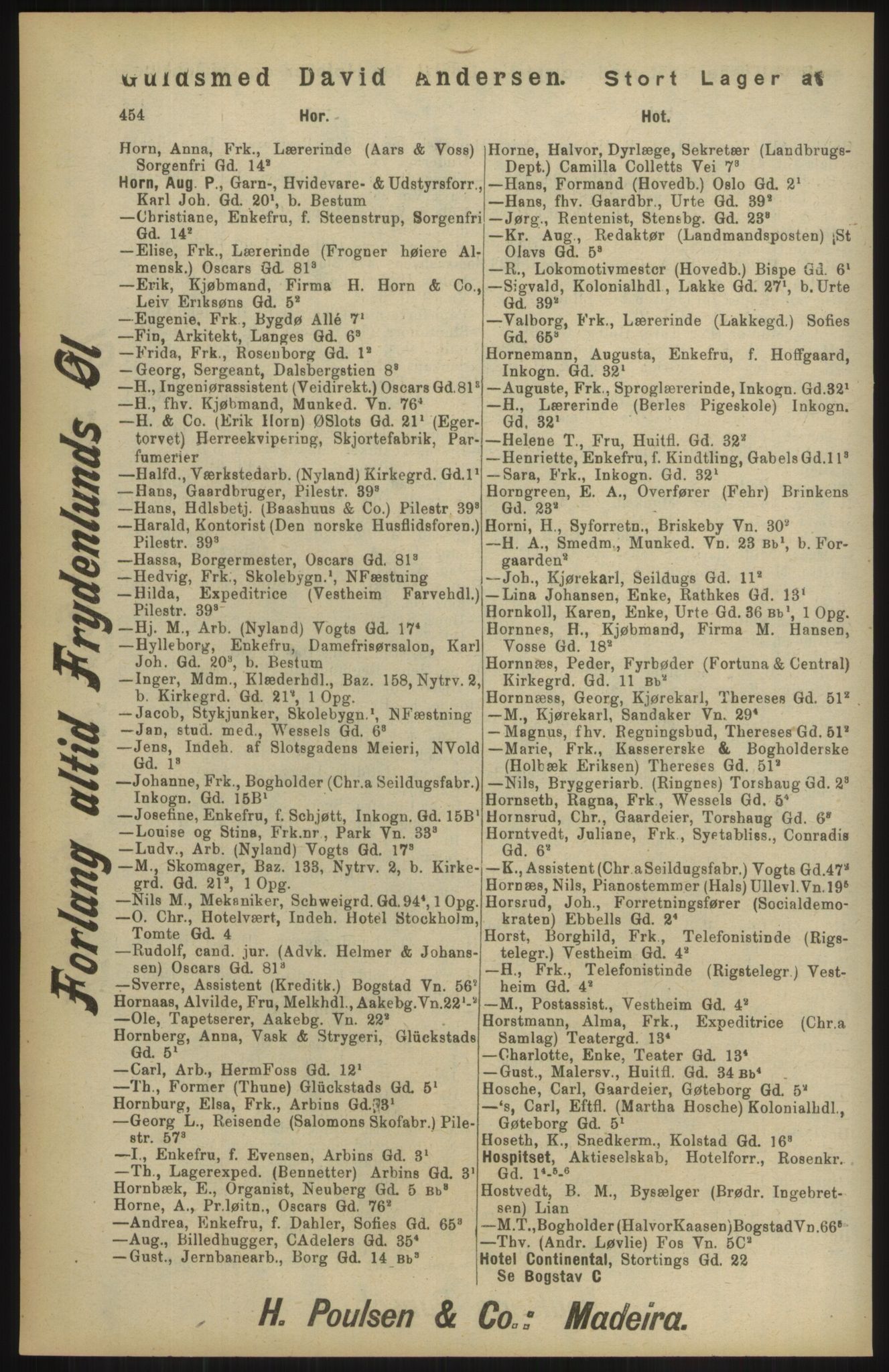 Kristiania/Oslo adressebok, PUBL/-, 1904, p. 454