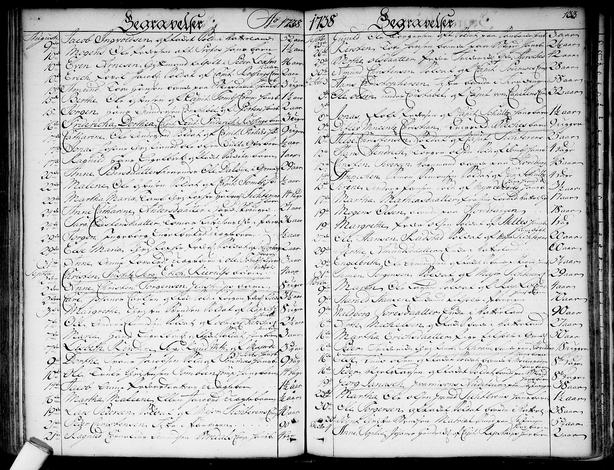 Garnisonsmenigheten Kirkebøker, SAO/A-10846/F/Fa/L0001: Parish register (official) no. 1, 1734-1756, p. 133