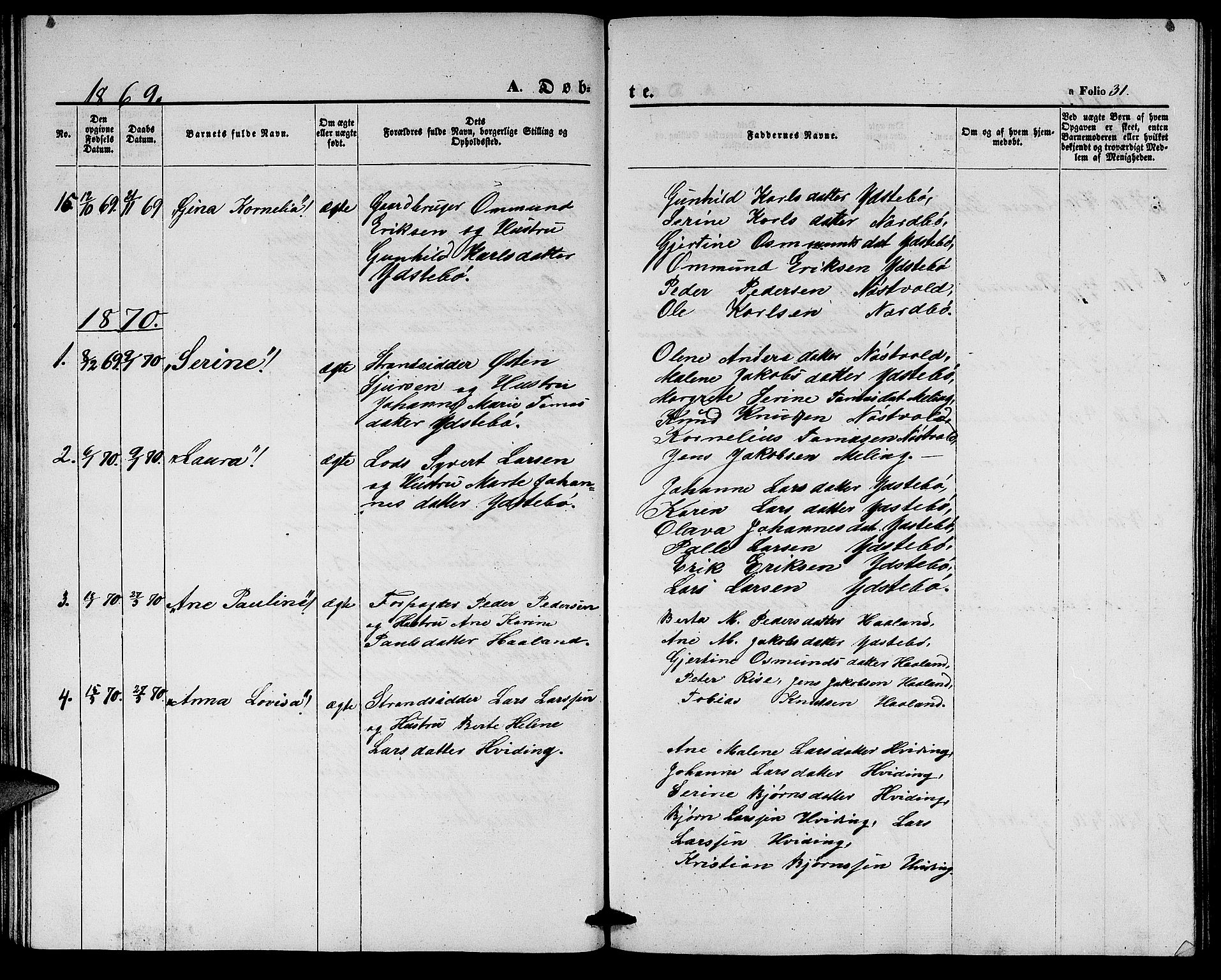 Rennesøy sokneprestkontor, SAST/A -101827/H/Ha/Hab/L0003: Parish register (copy) no. B 3, 1855-1888, p. 31