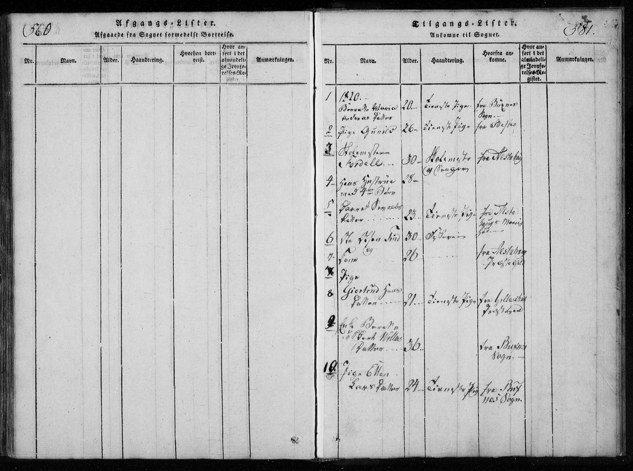 Ministerialprotokoller, klokkerbøker og fødselsregistre - Nordland, SAT/A-1459/885/L1201: Parish register (official) no. 885A02, 1820-1837, p. 580-581