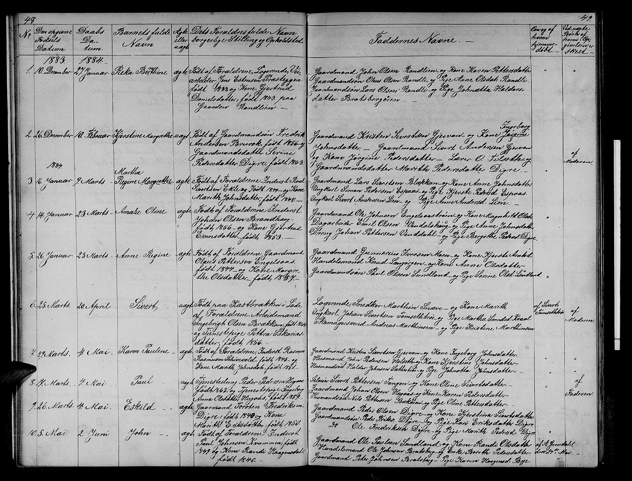 Ministerialprotokoller, klokkerbøker og fødselsregistre - Sør-Trøndelag, SAT/A-1456/608/L0340: Parish register (copy) no. 608C06, 1864-1889, p. 48-49