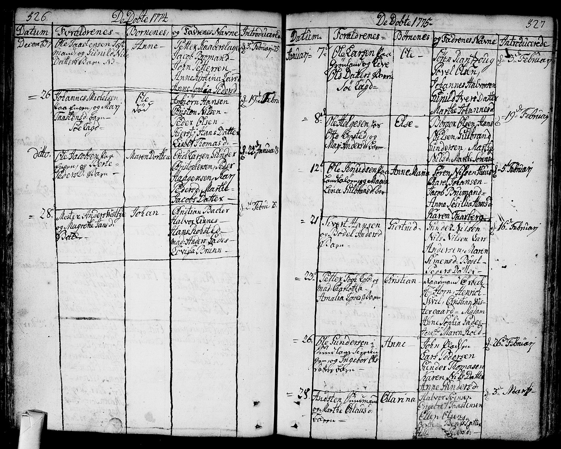 Bragernes kirkebøker, SAKO/A-6/F/Fa/L0005: Parish register (official) no. I 5, 1759-1781, p. 326-327