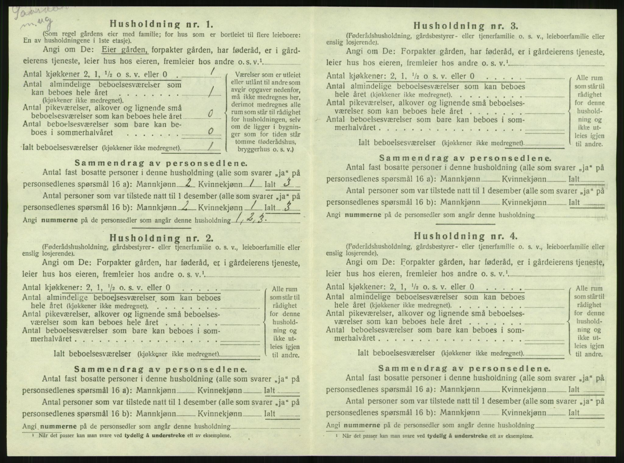 SAT, 1920 census for Sørli, 1920, p. 26