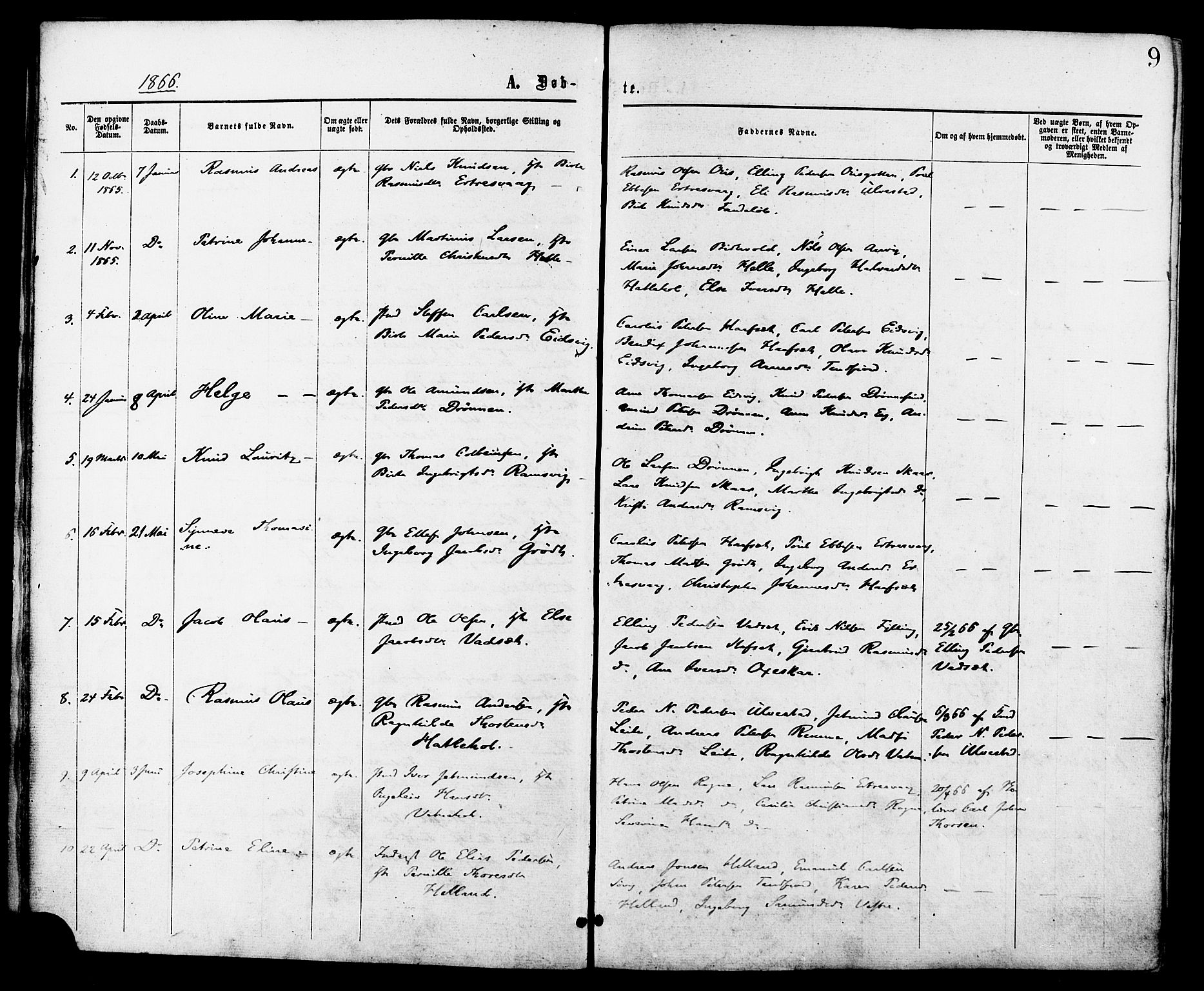 Ministerialprotokoller, klokkerbøker og fødselsregistre - Møre og Romsdal, AV/SAT-A-1454/525/L0373: Parish register (official) no. 525A03, 1864-1879, p. 9